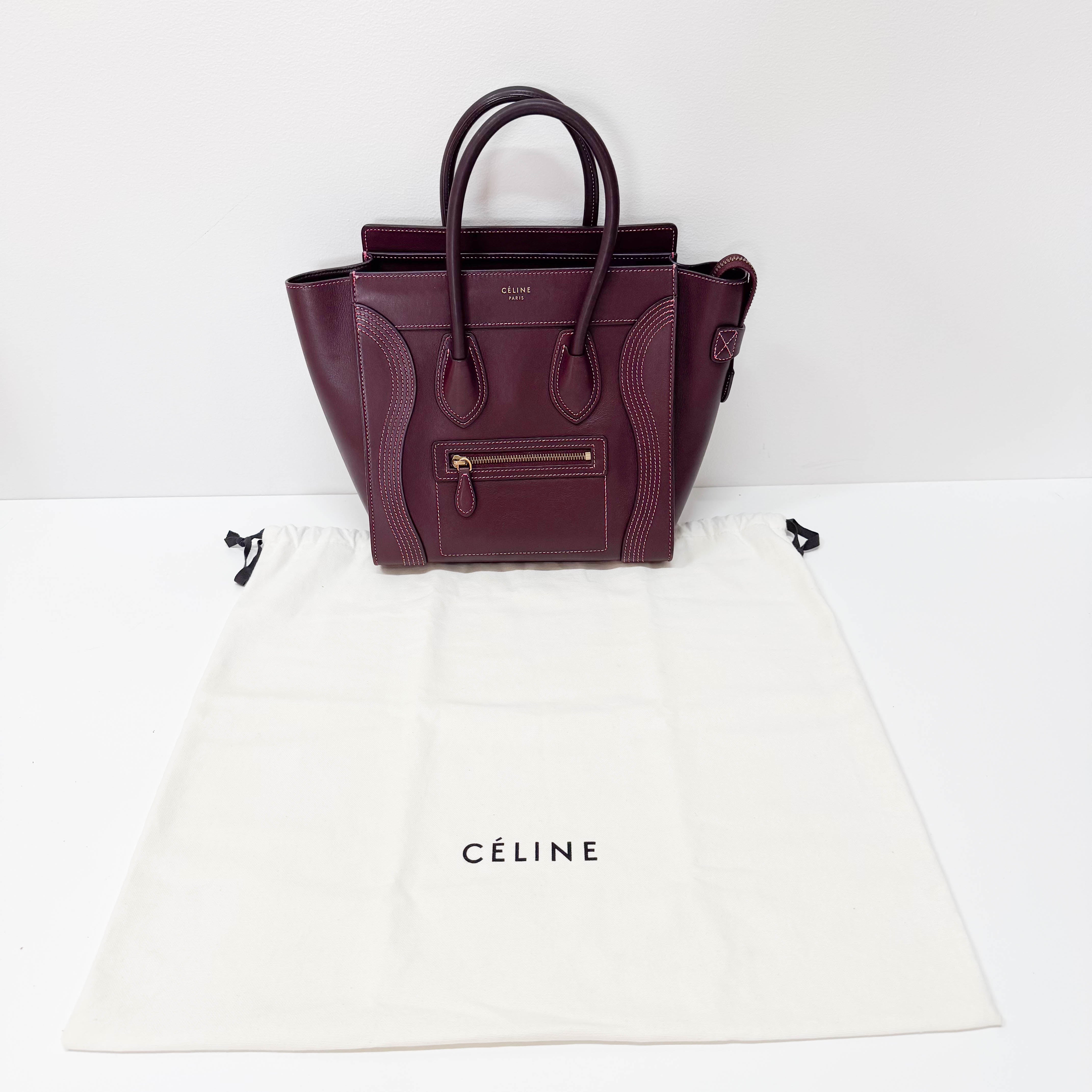 Luggage Micro Burgundy Leather Handbag