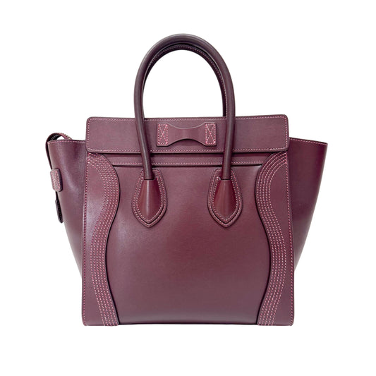 Luggage Micro Burgundy Leather Handbag