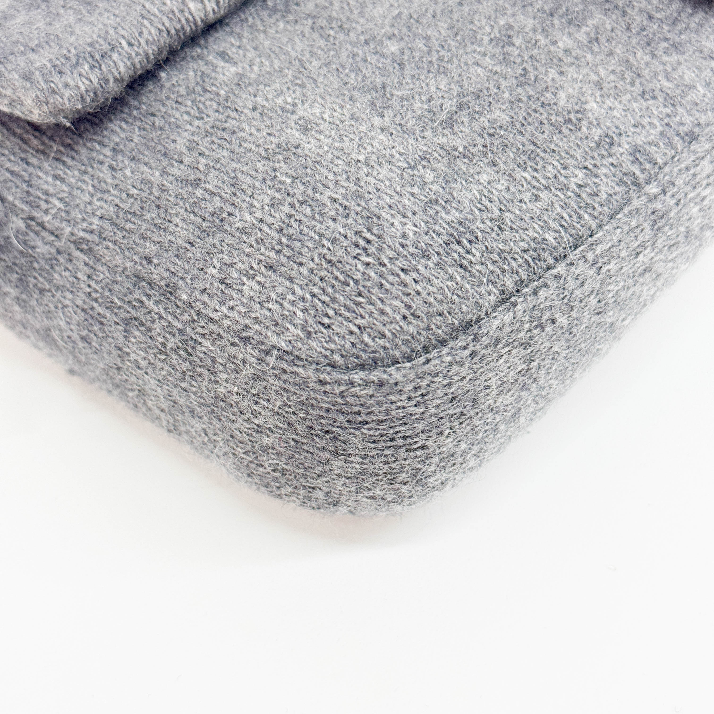 Baguette Knit Gray Wool Shoulder Bag