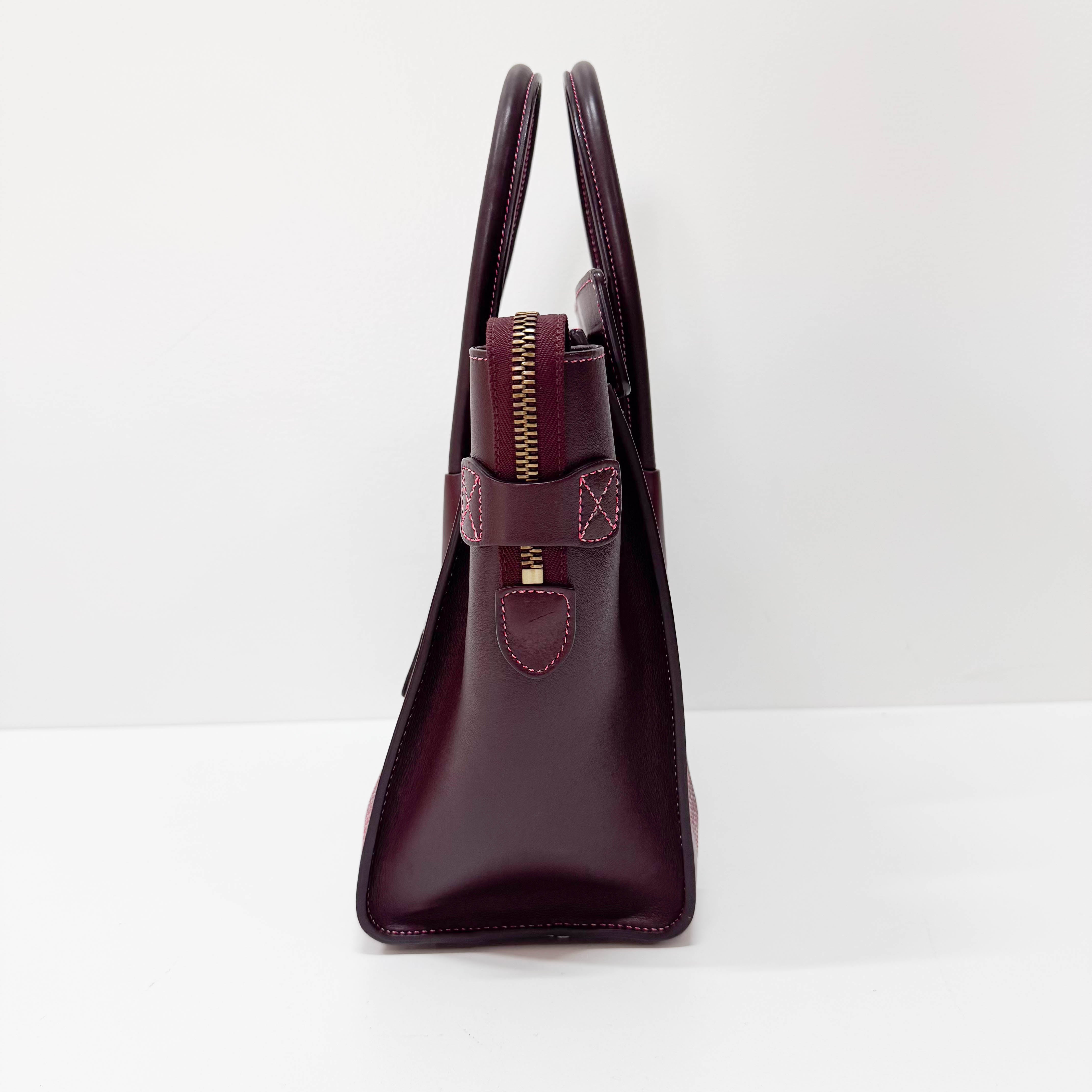 Luggage Micro Burgundy Leather Handbag