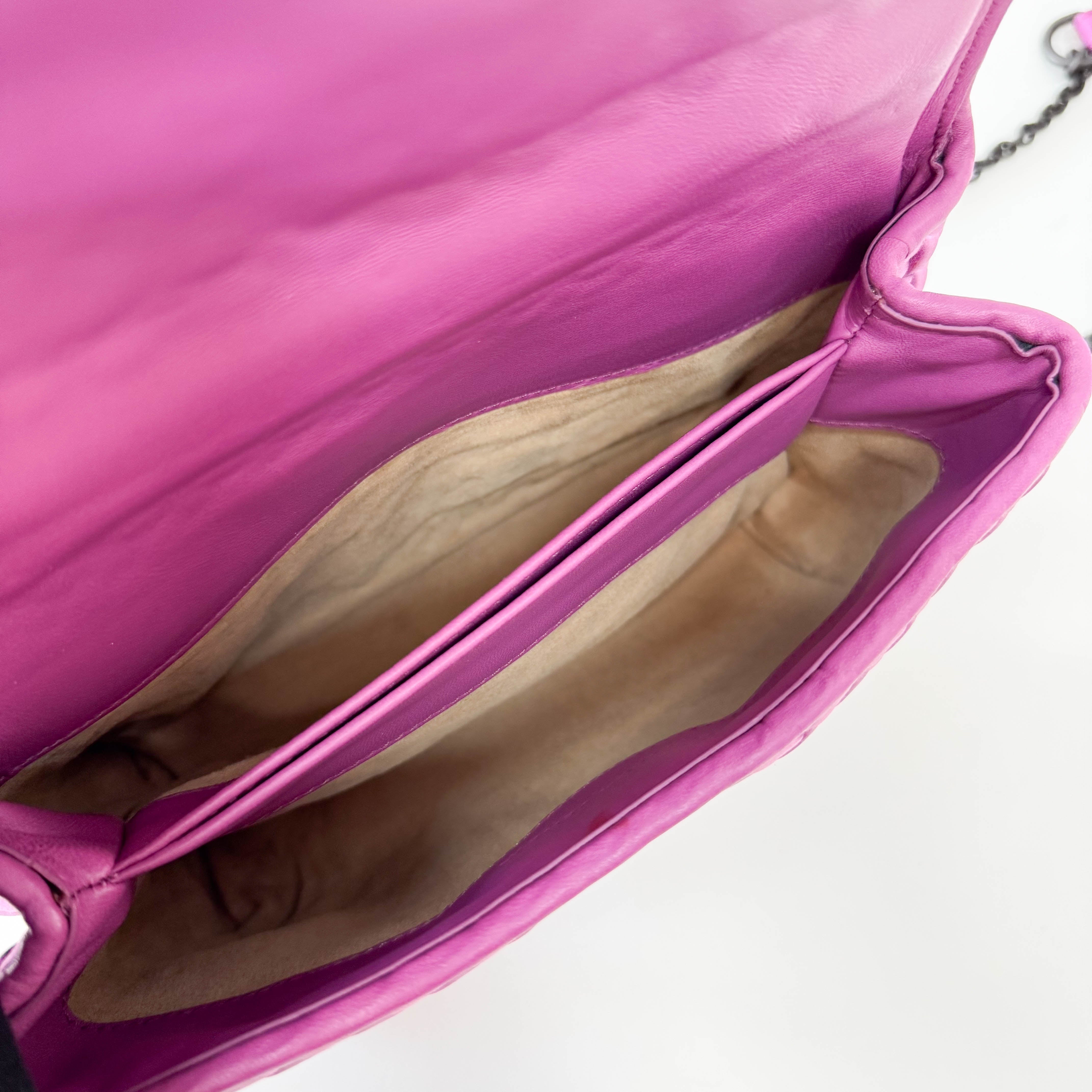 Purple Intrecciato Satin Bag