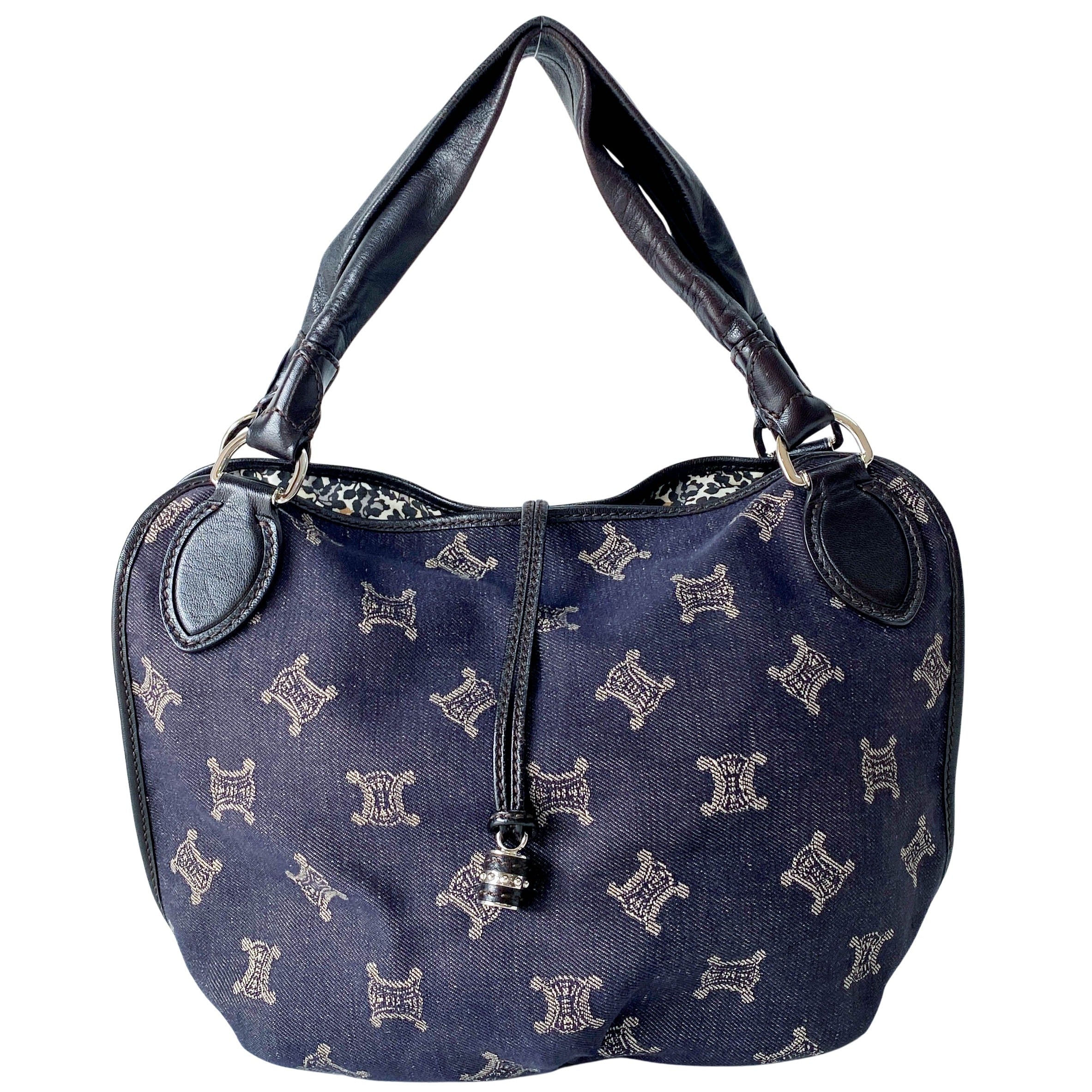 Macadam Triomphe Blue Denim Shoulder Bag