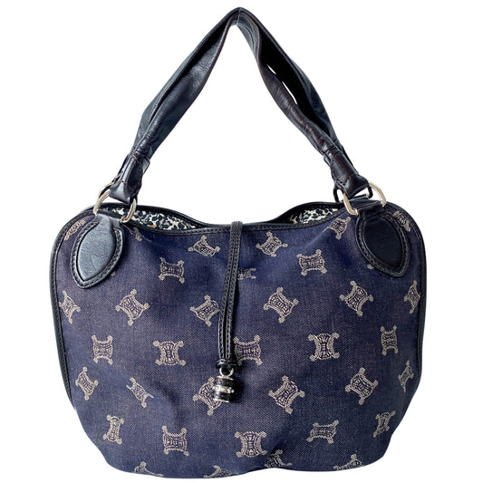 Macadam Triomphe Blue Denim Shoulder Bag