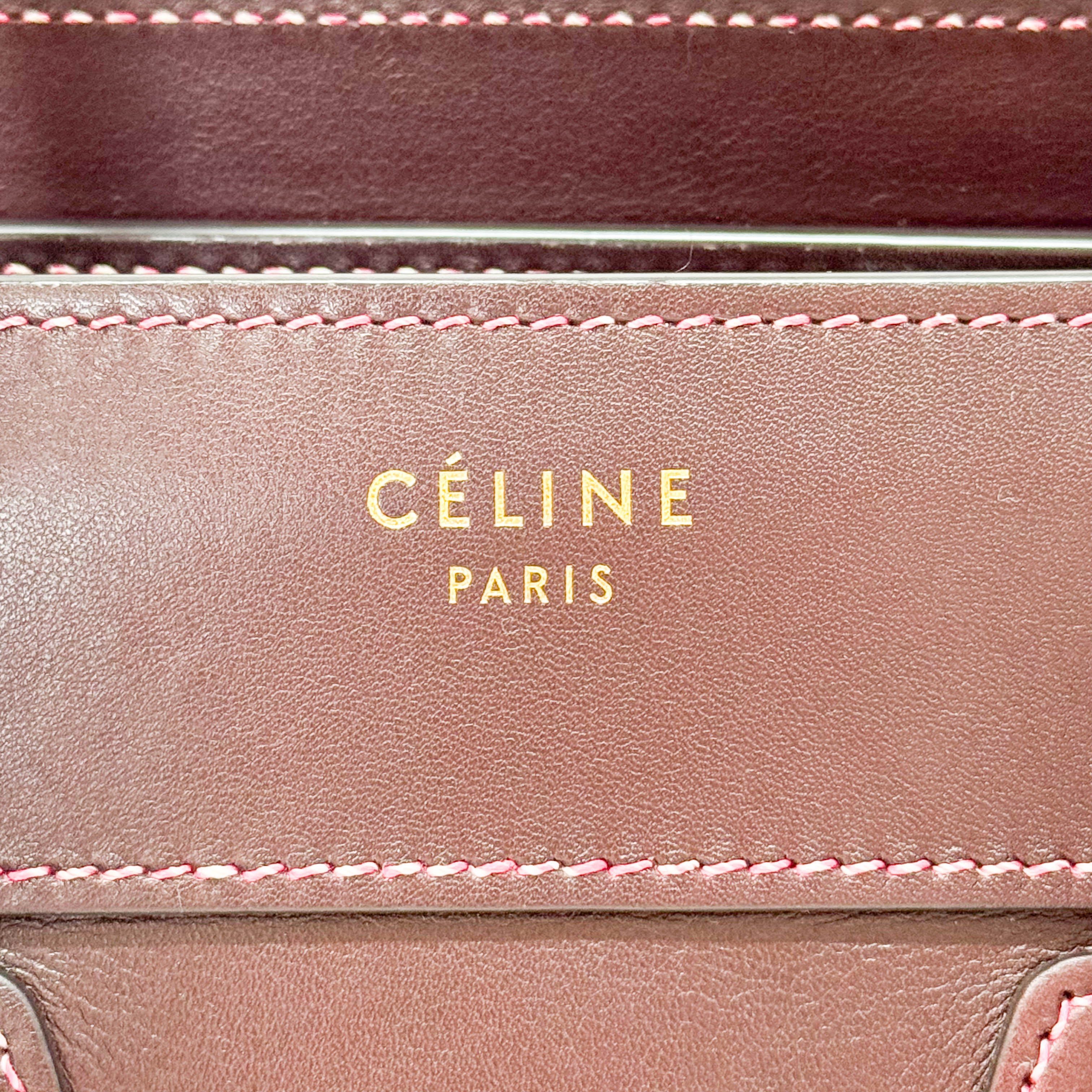 Luggage Micro Burgundy Leather Handbag