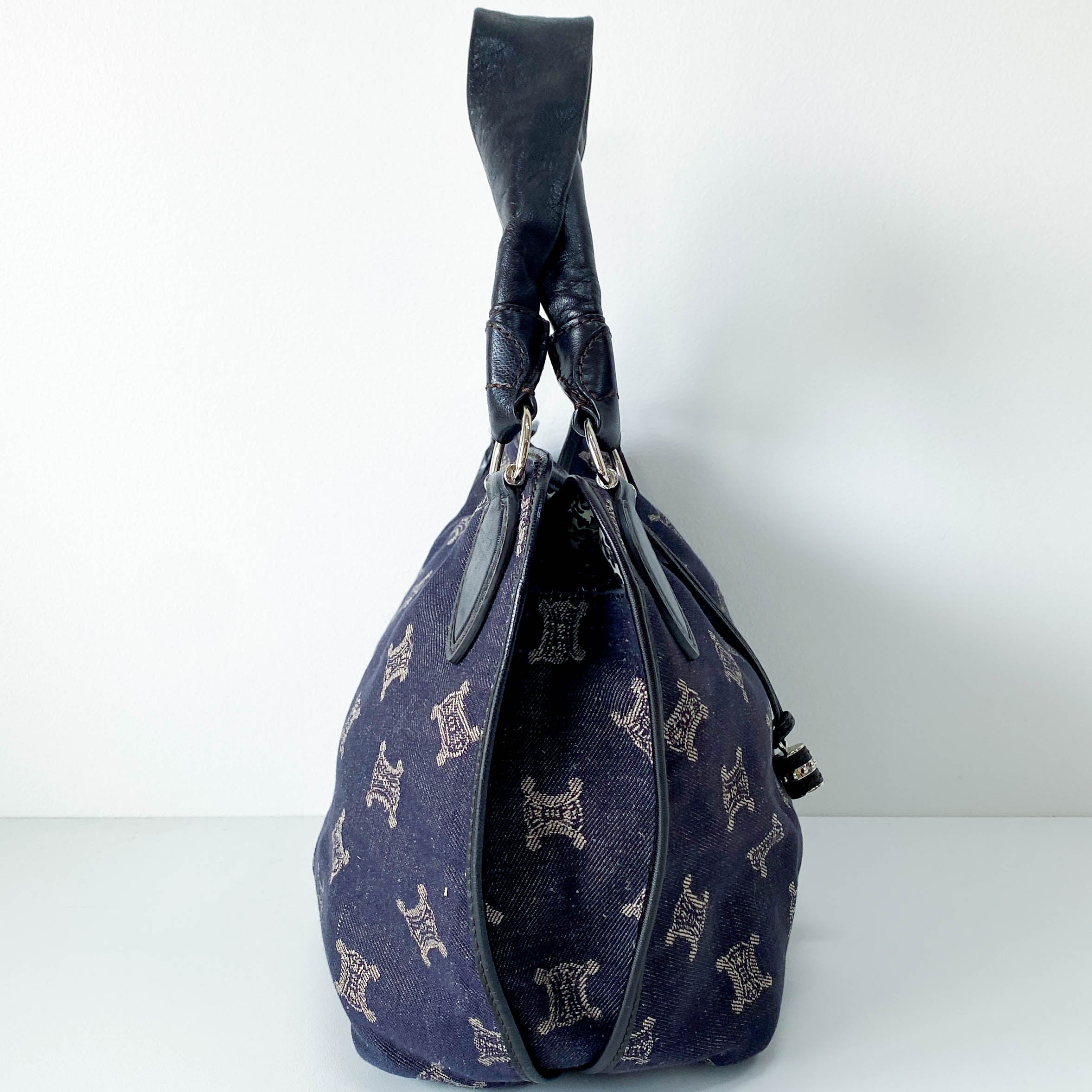 Macadam Triomphe Blue Denim Shoulder Bag
