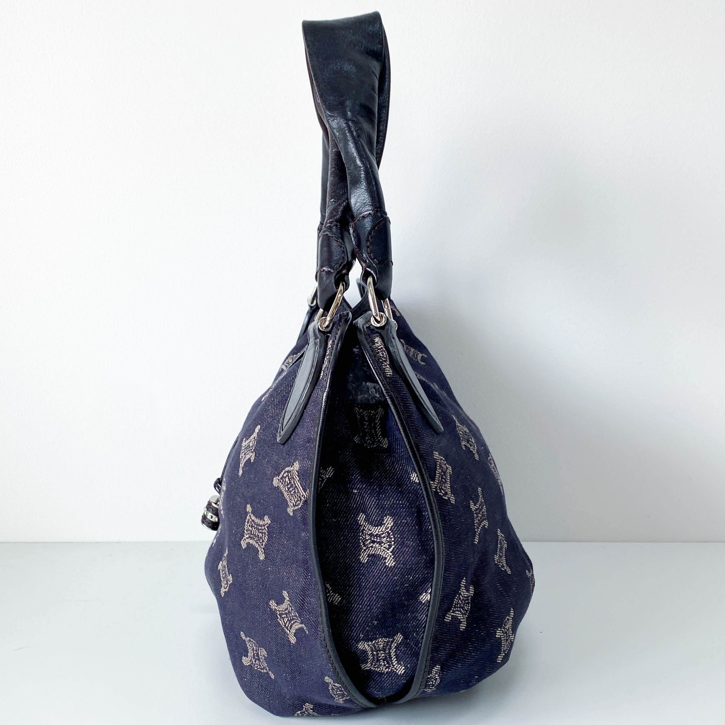 Macadam Triomphe Blue Denim Shoulder Bag