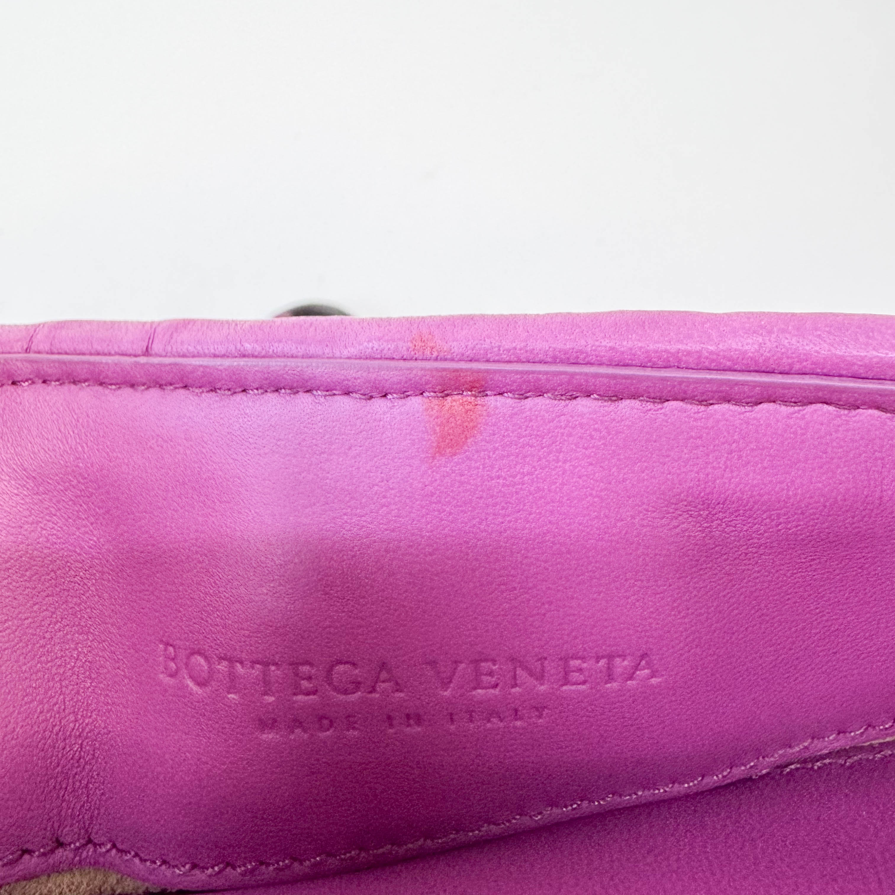 Purple Intrecciato Satin Bag