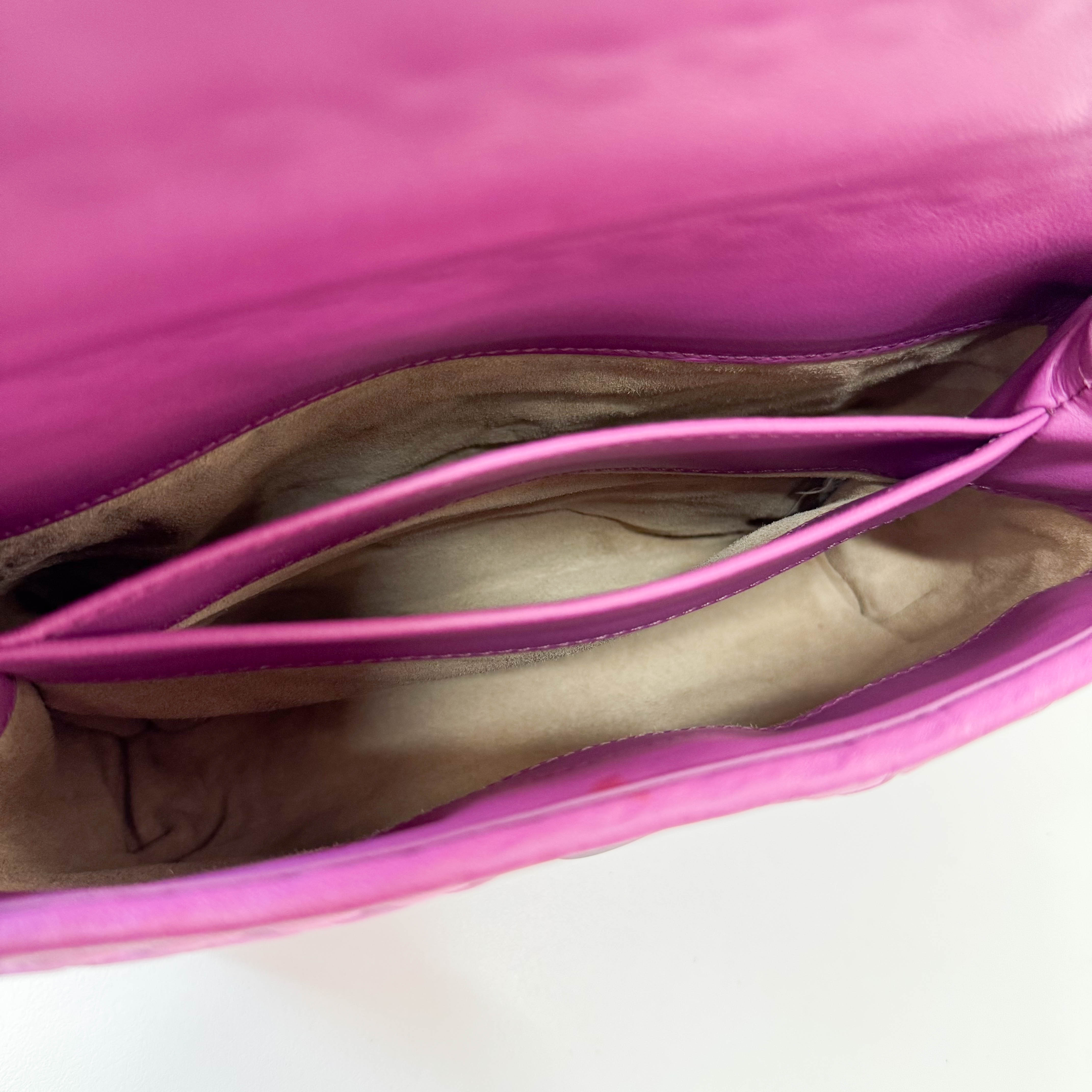 Purple Intrecciato Satin Bag