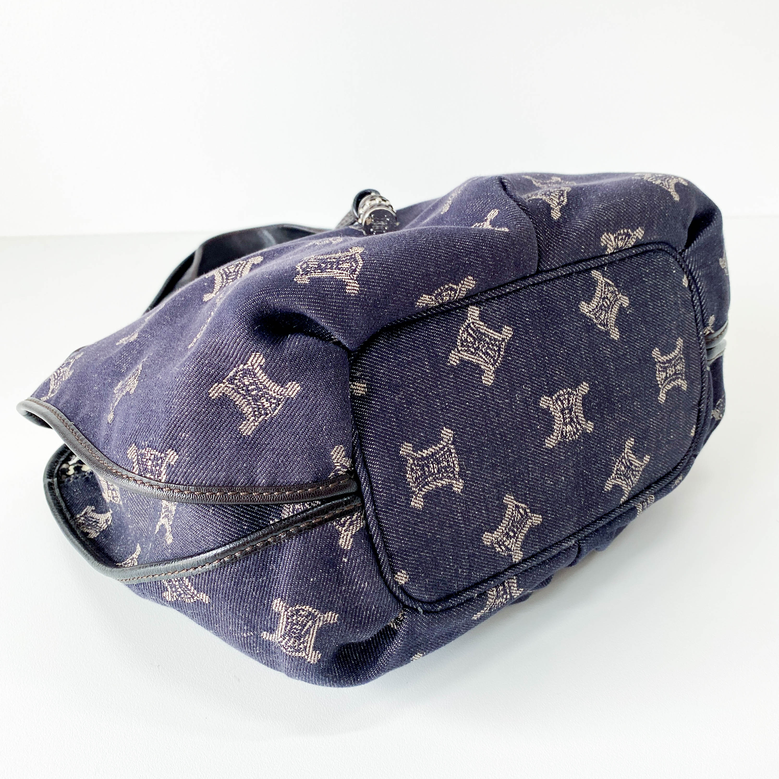 Macadam Triomphe Blue Denim Shoulder Bag