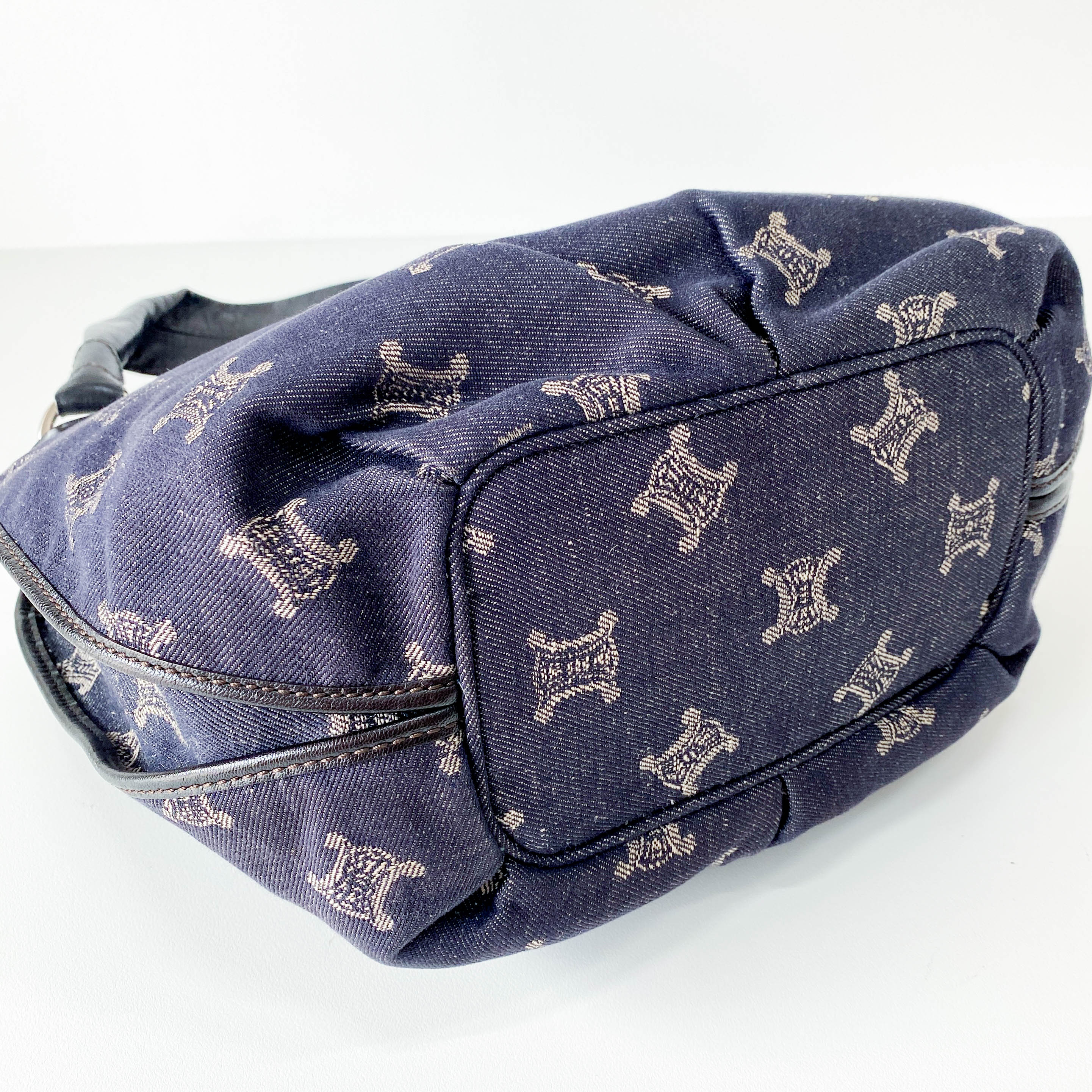 Macadam Triomphe Blue Denim Shoulder Bag