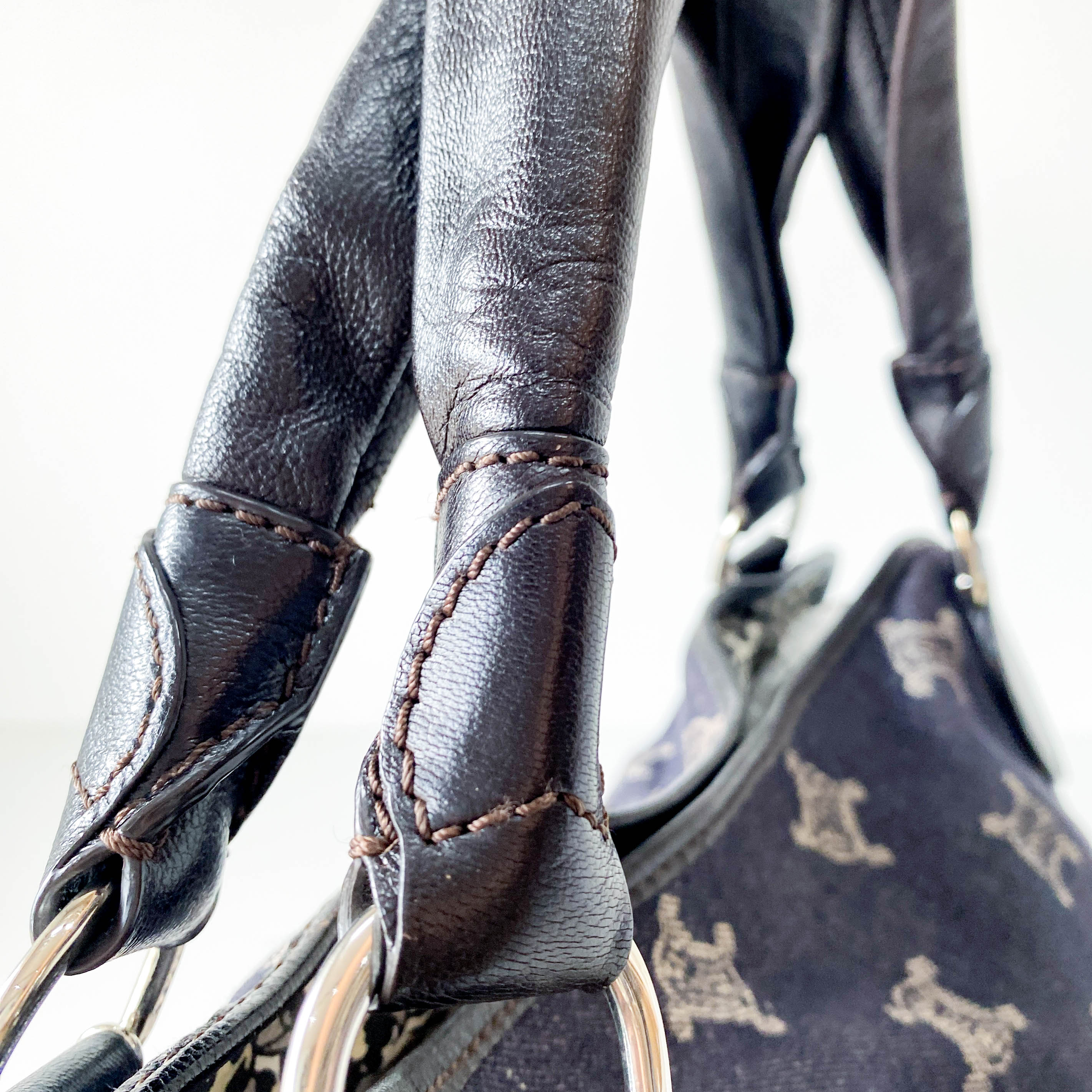 Macadam Triomphe Blue Denim Shoulder Bag