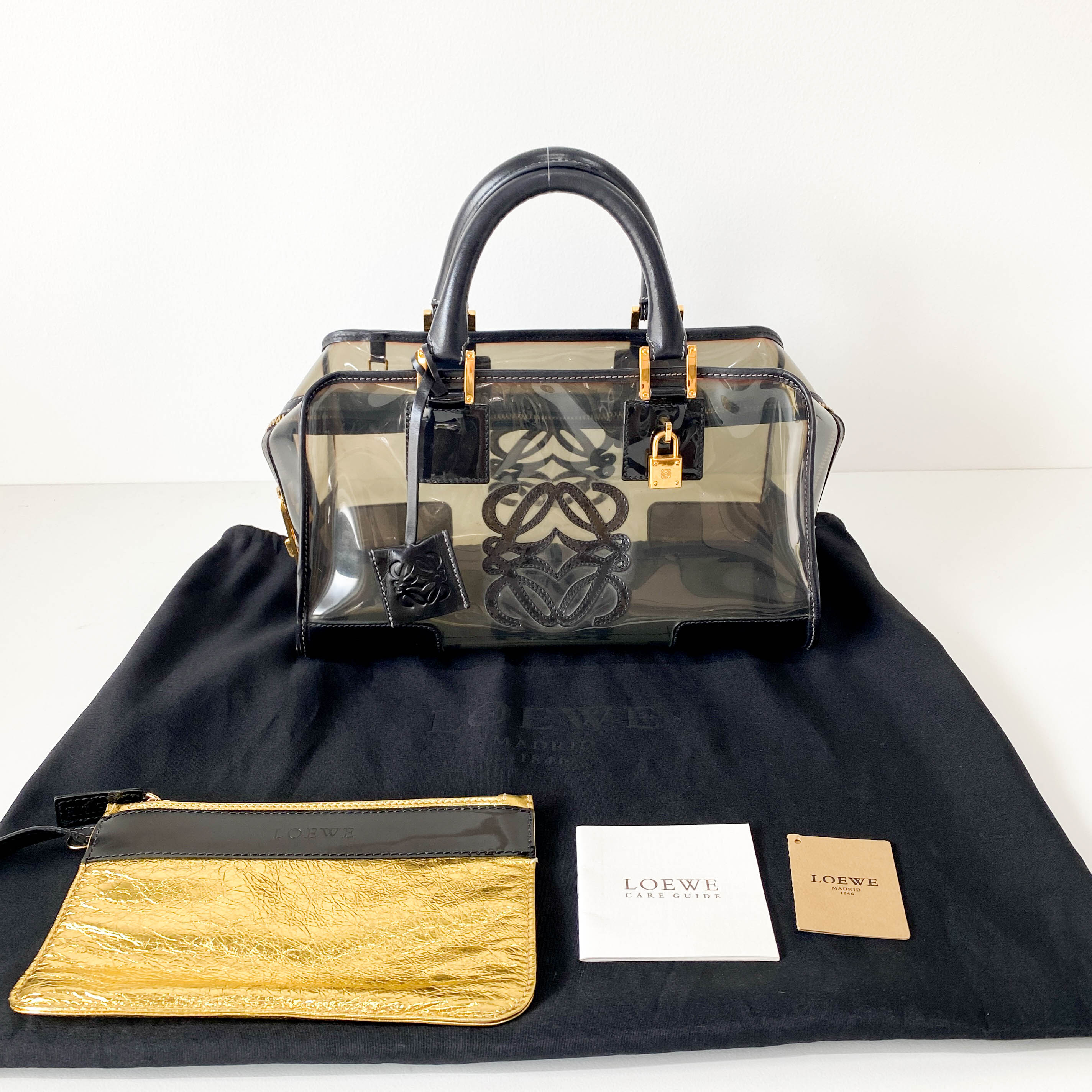 Black Vinyl Transparent Handbag