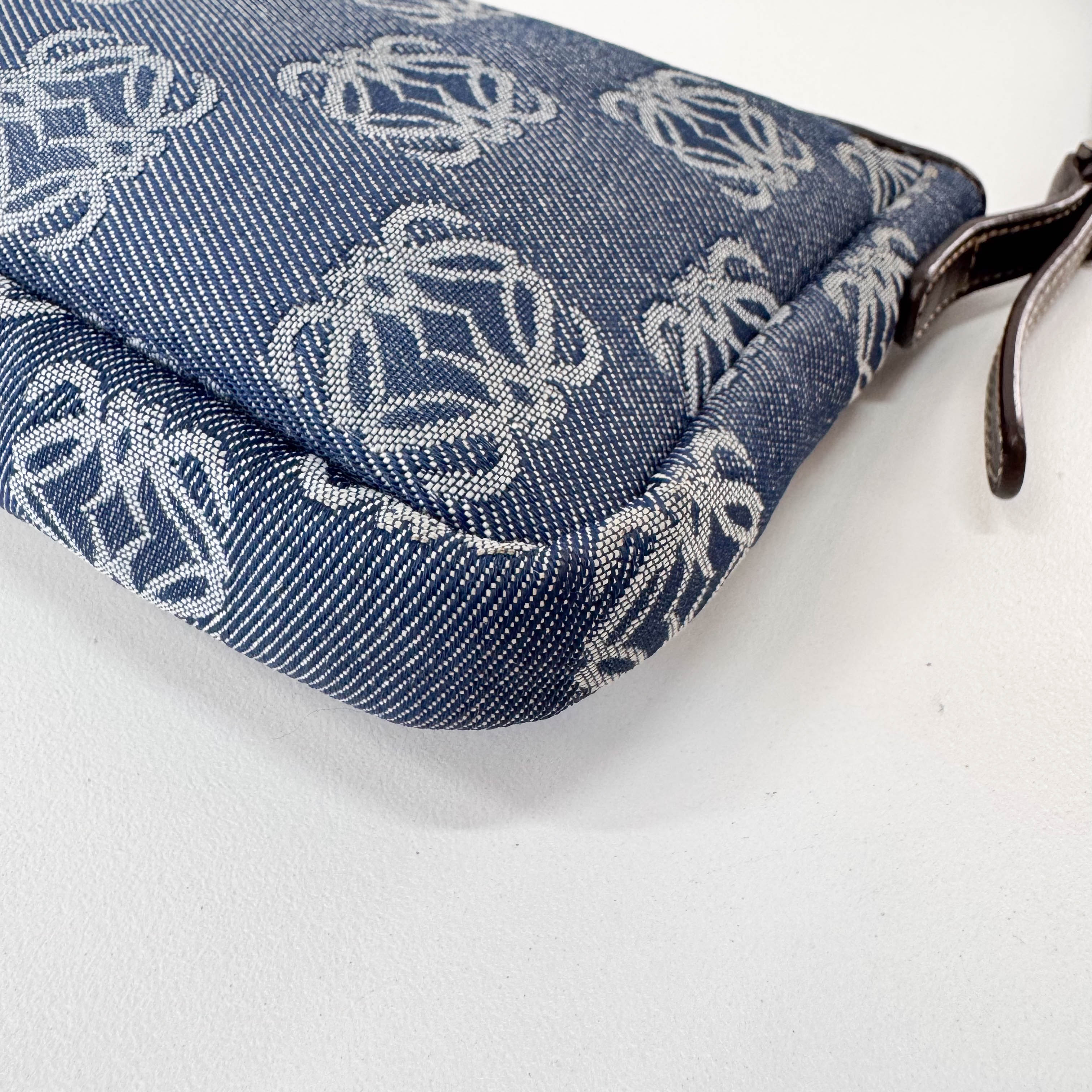 Blue Anagram Denim Shoulder Bag