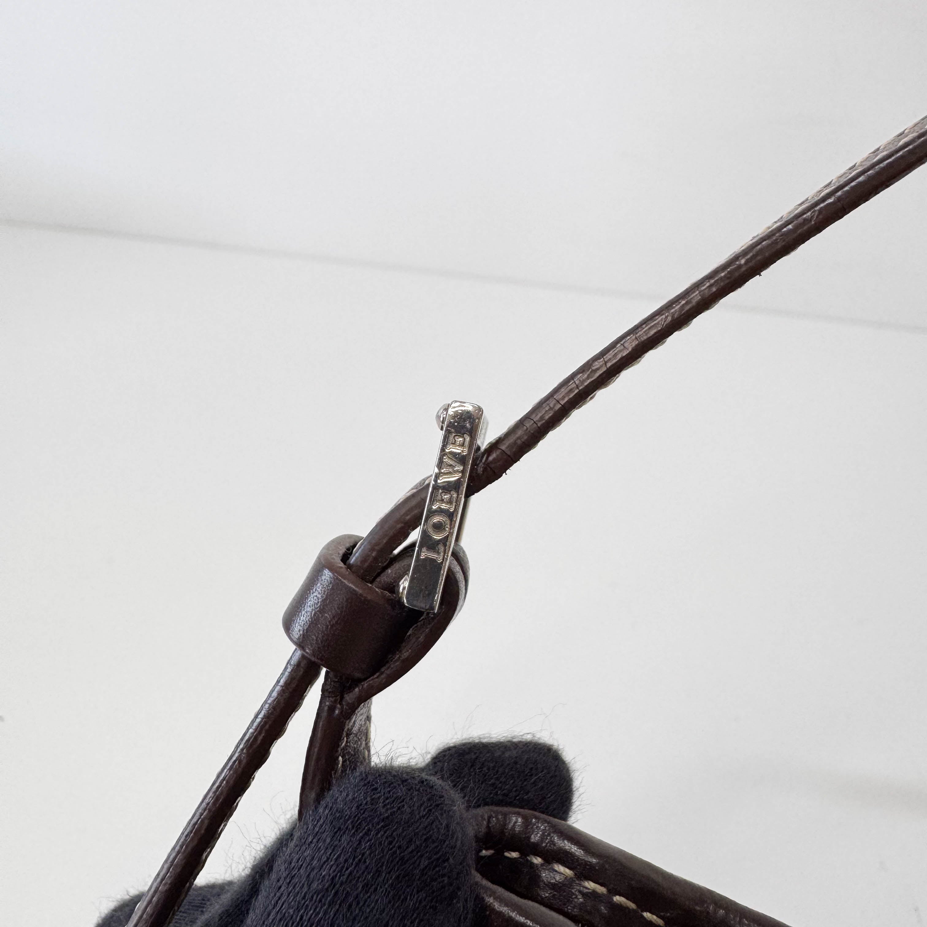 Blue Anagram Denim Shoulder Bag