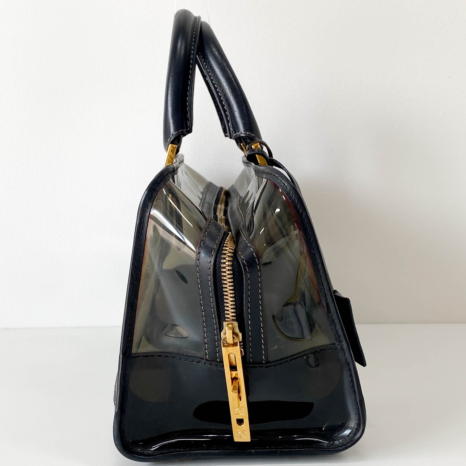 Black Vinyl Transparent Handbag