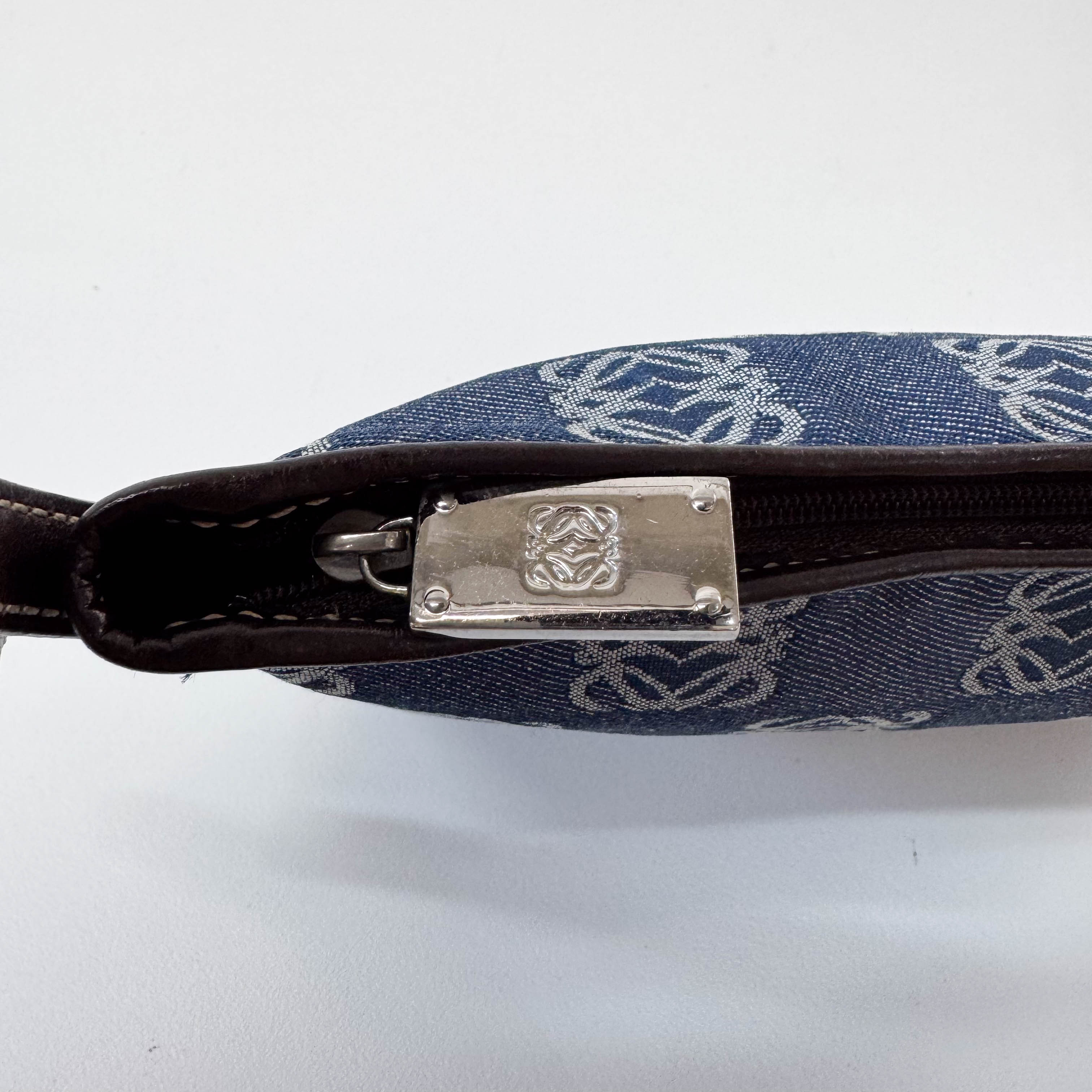 Blue Anagram Denim Shoulder Bag