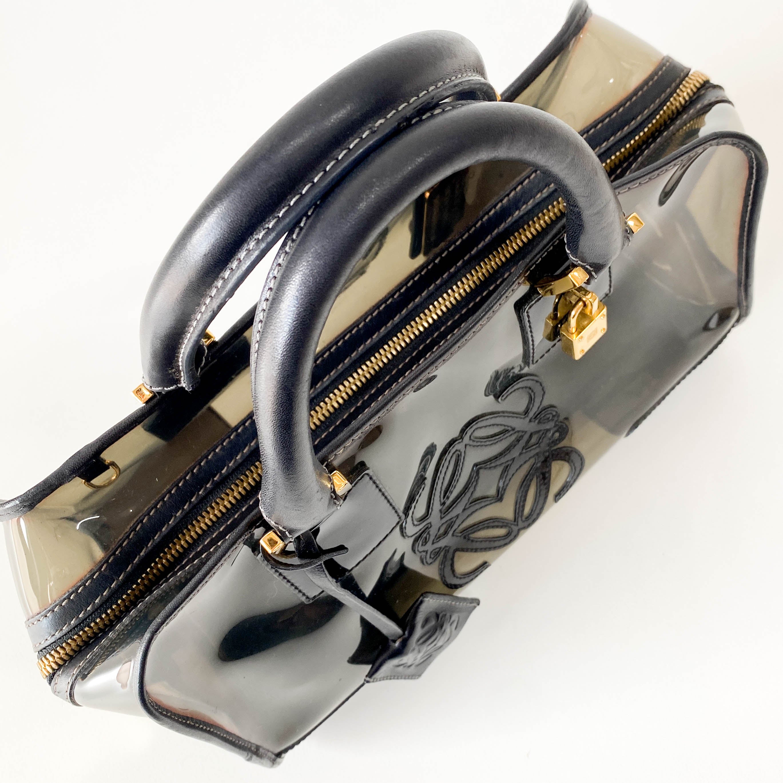 Black Vinyl Transparent Handbag