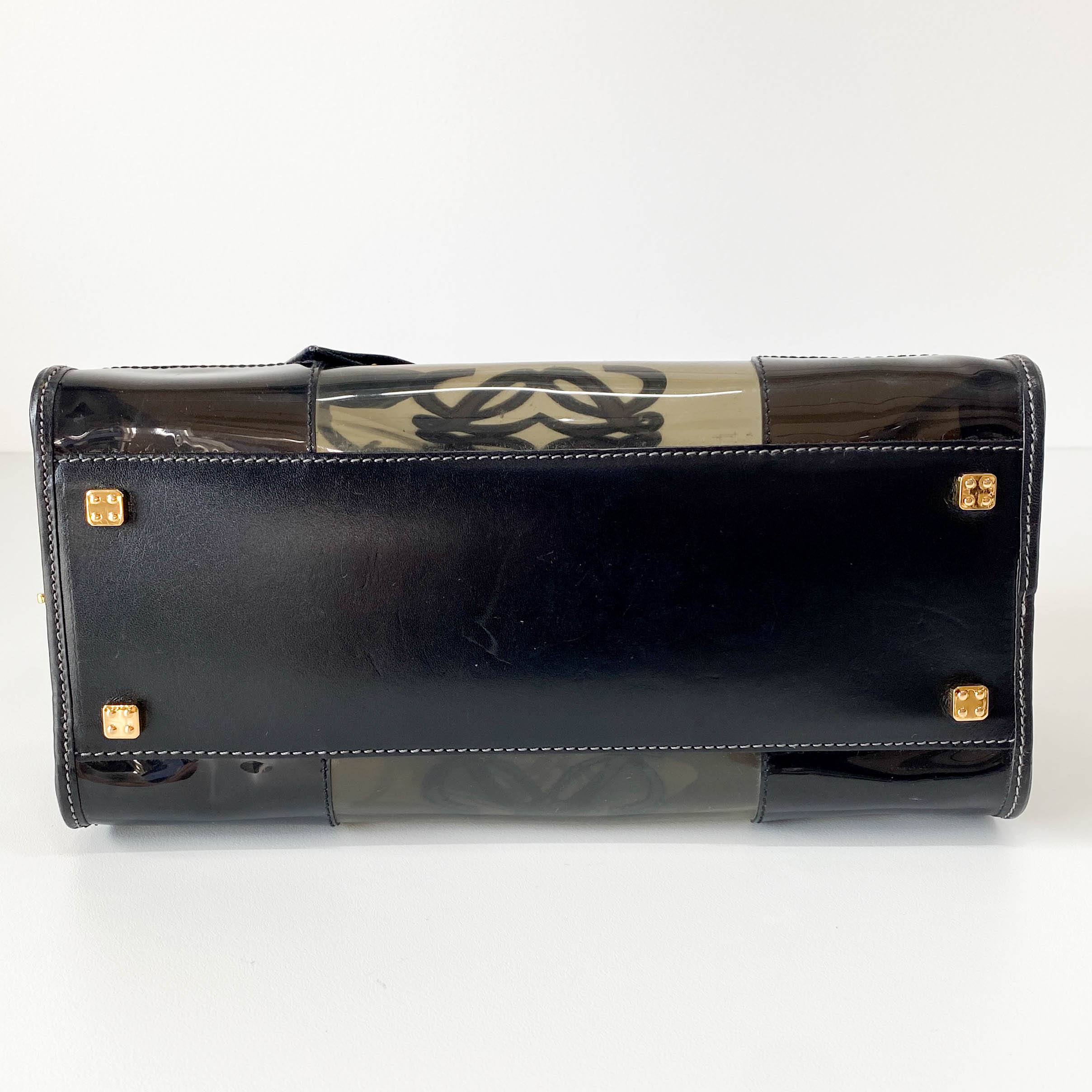 Black Vinyl Transparent Handbag