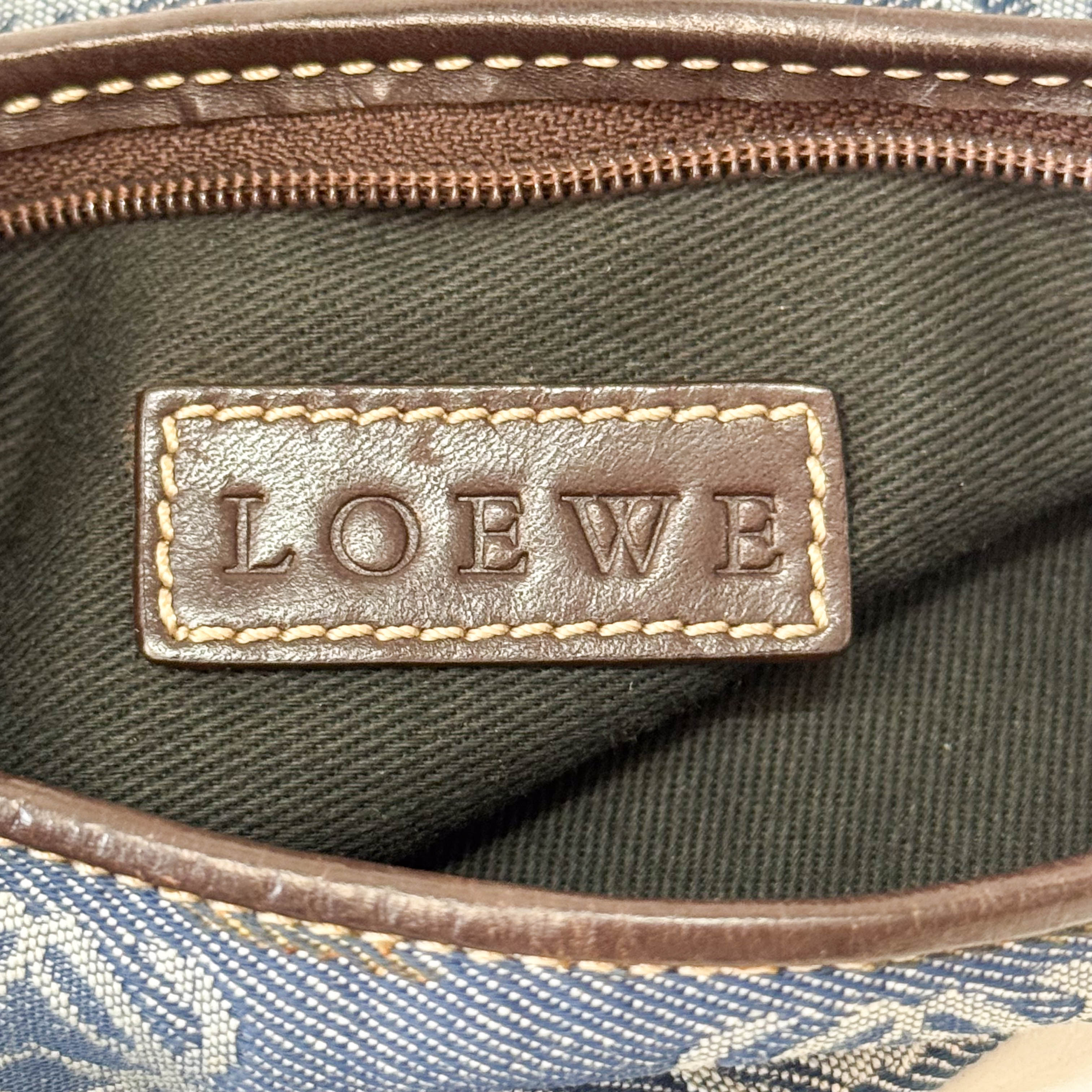 Blue Anagram Denim Shoulder Bag