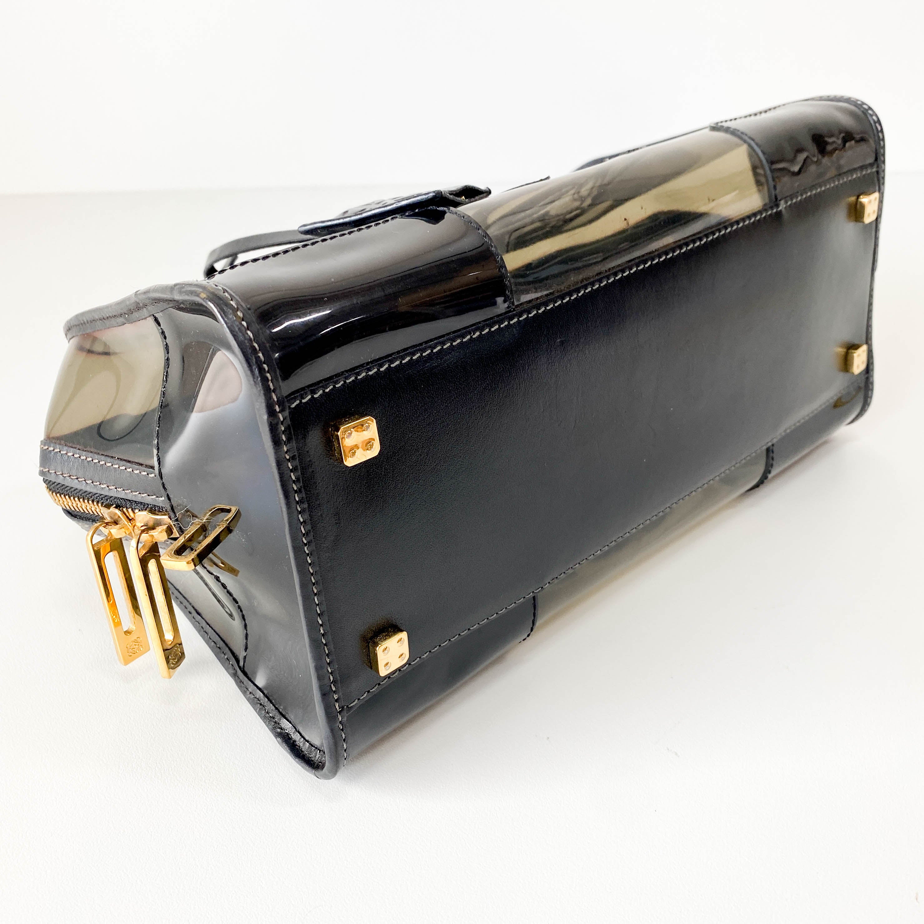 Black Vinyl Transparent Handbag