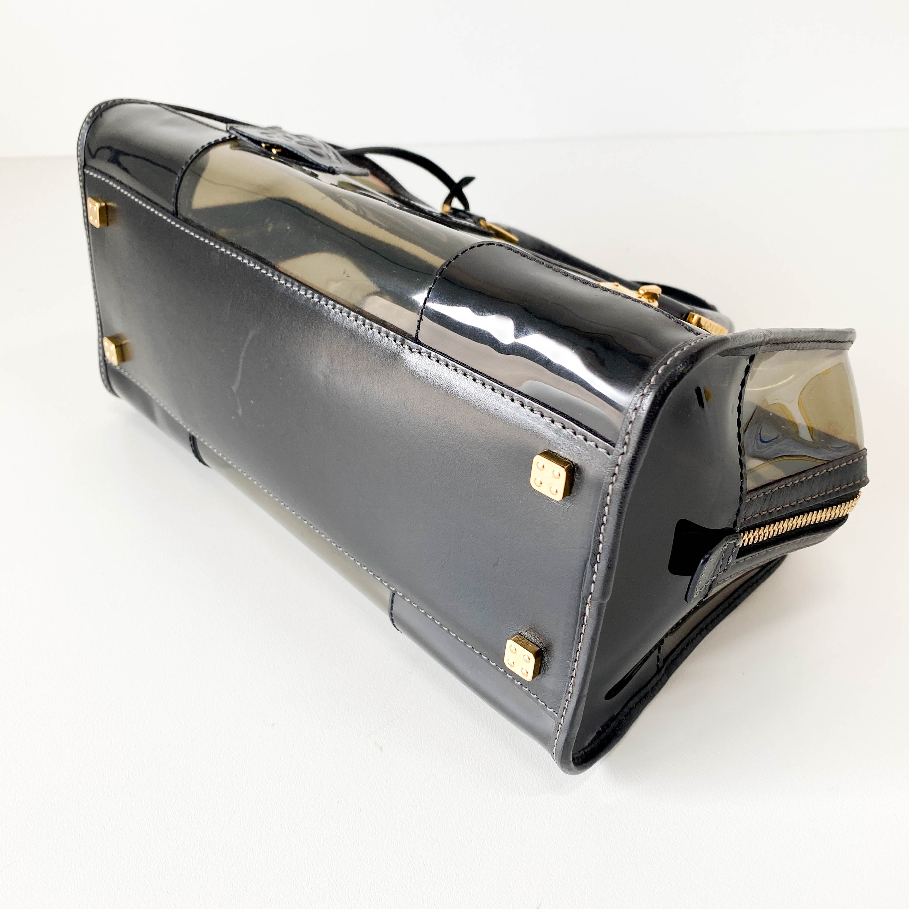 Black Vinyl Transparent Handbag