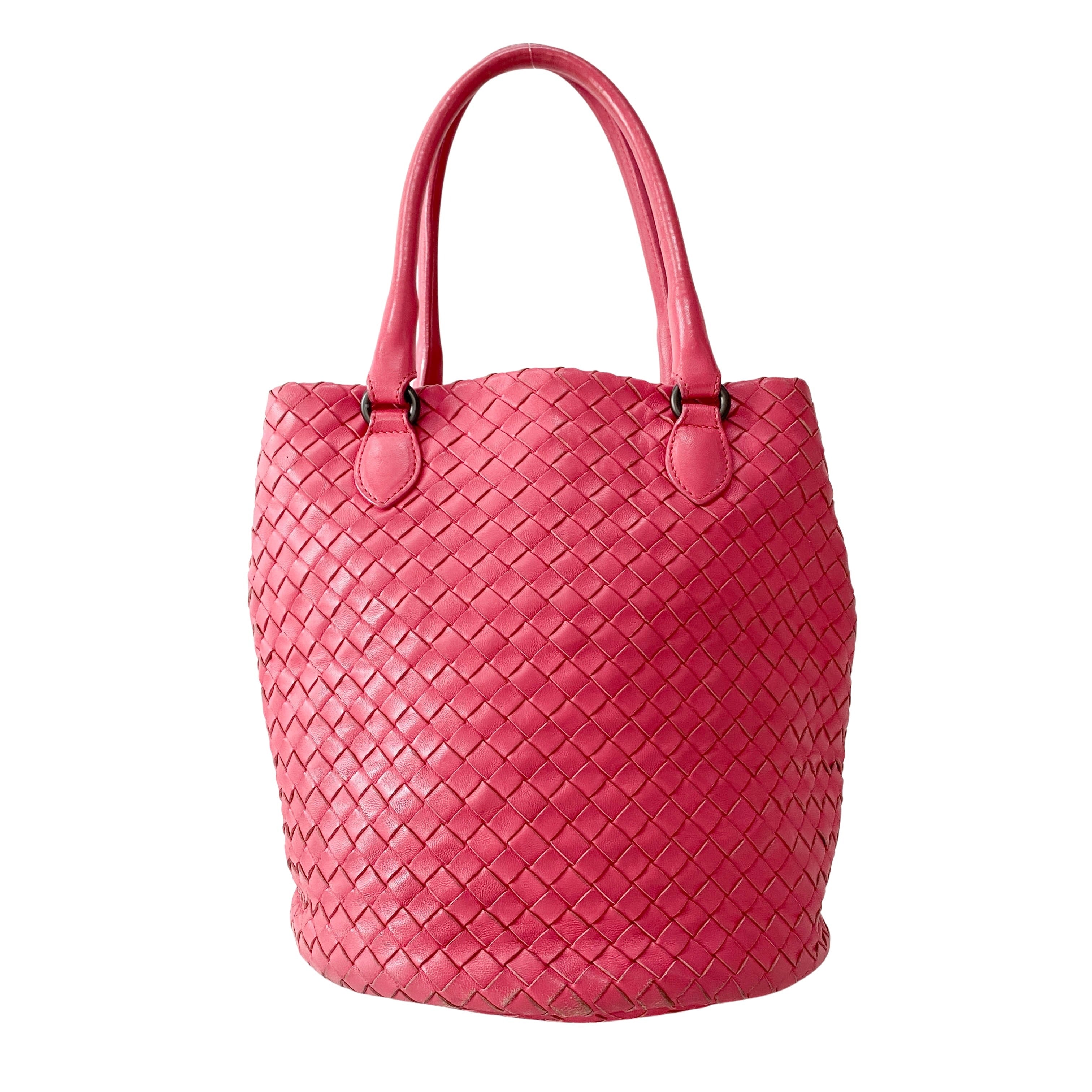 Intrecciato Pink Leather Bag
