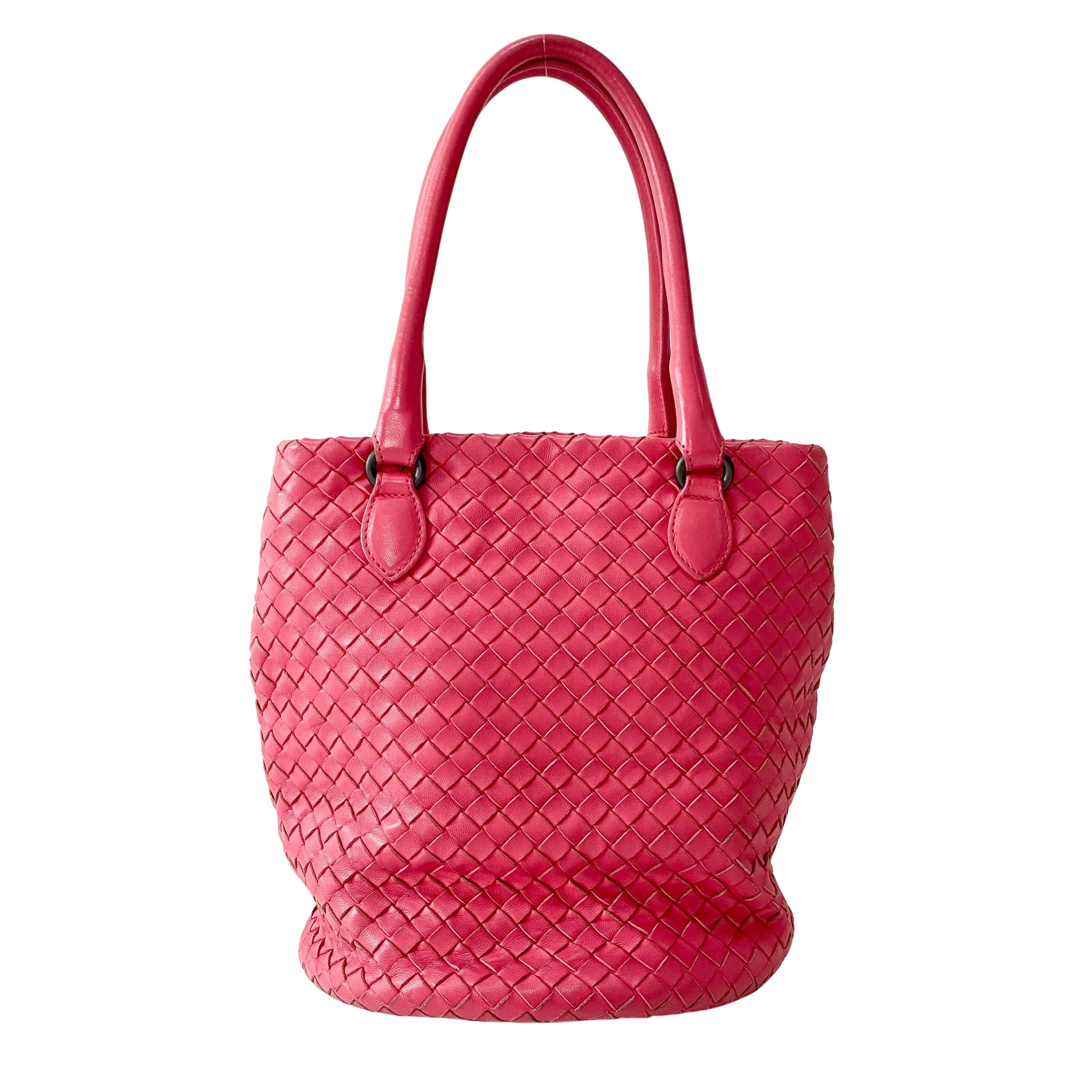 Intrecciato Pink Leather Bag