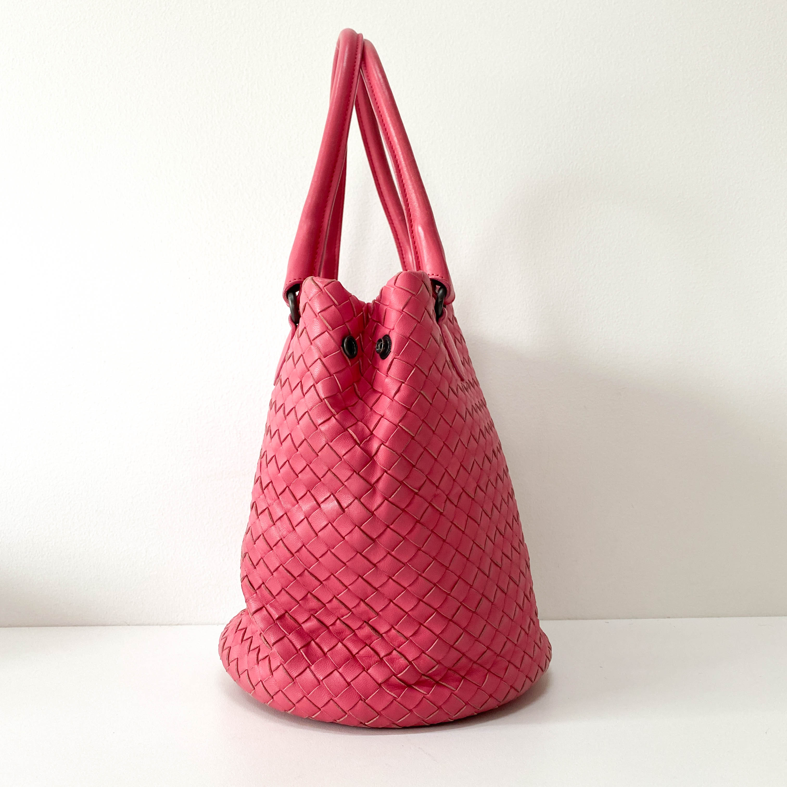 Intrecciato Pink Leather Bag