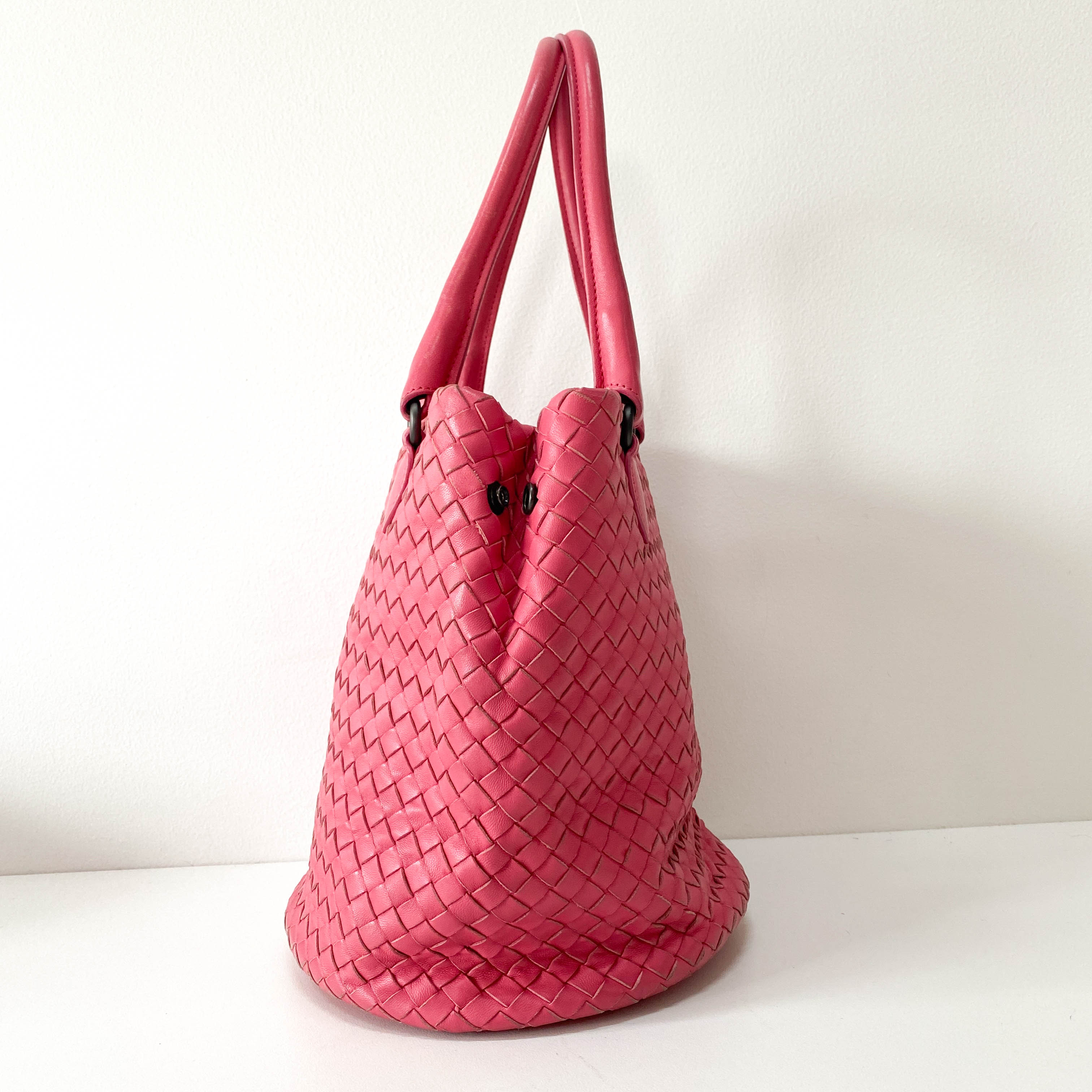 Intrecciato Pink Leather Bag