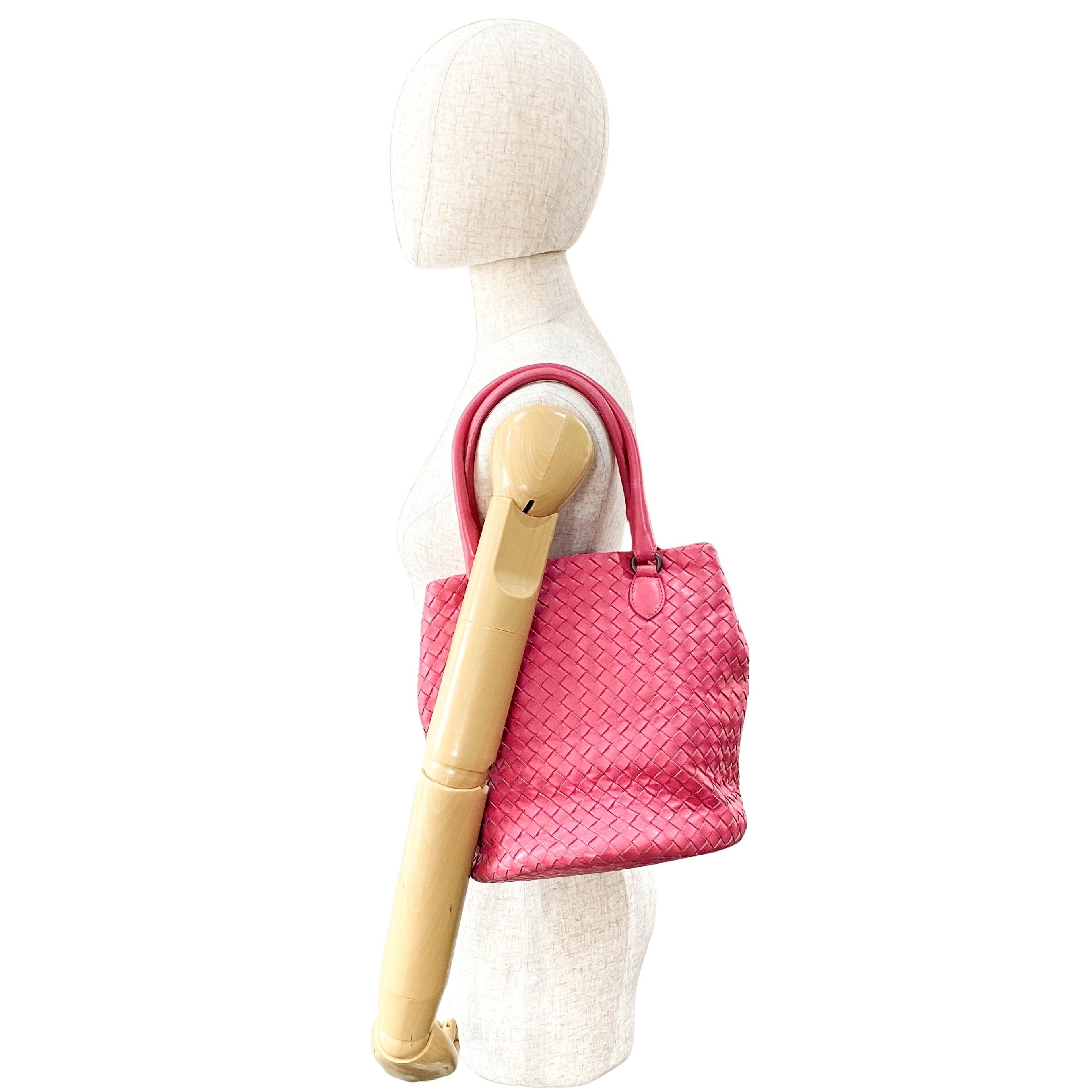 Intrecciato Pink Leather Bag