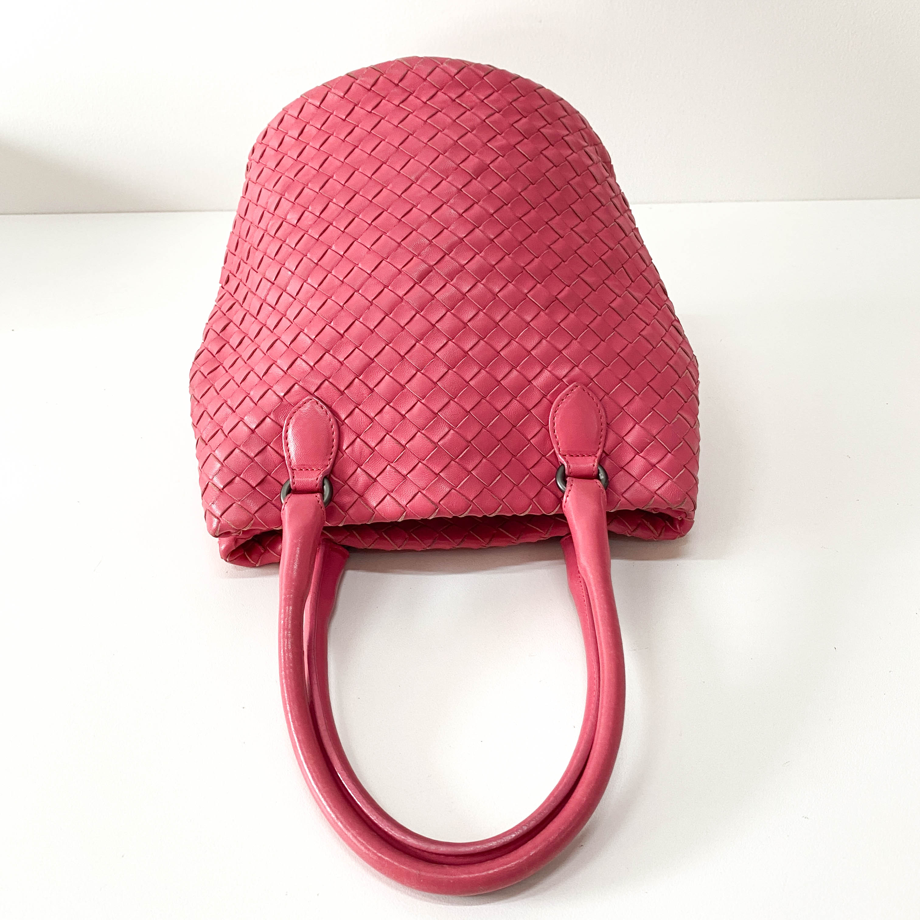 Intrecciato Pink Leather Bag
