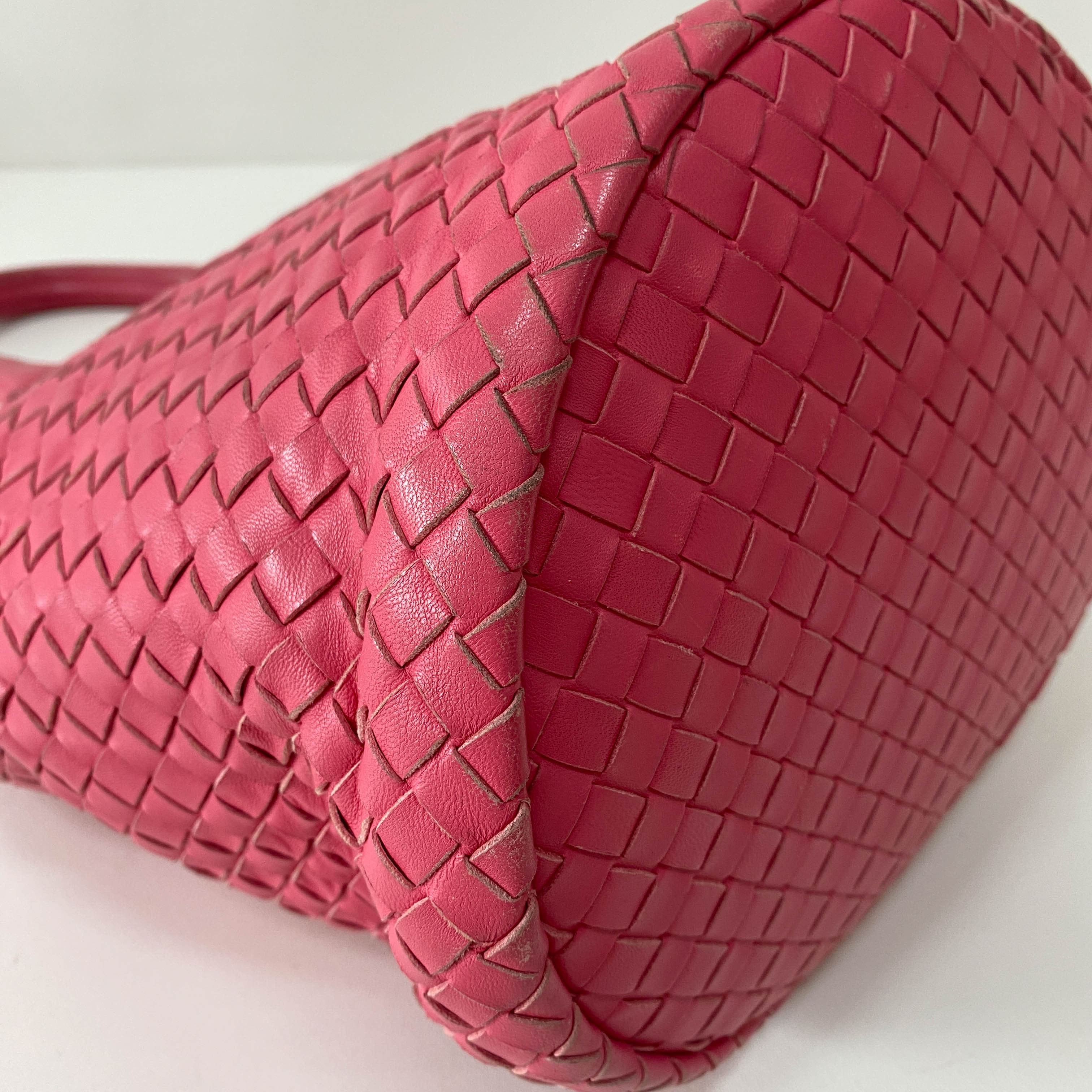 Intrecciato Pink Leather Bag