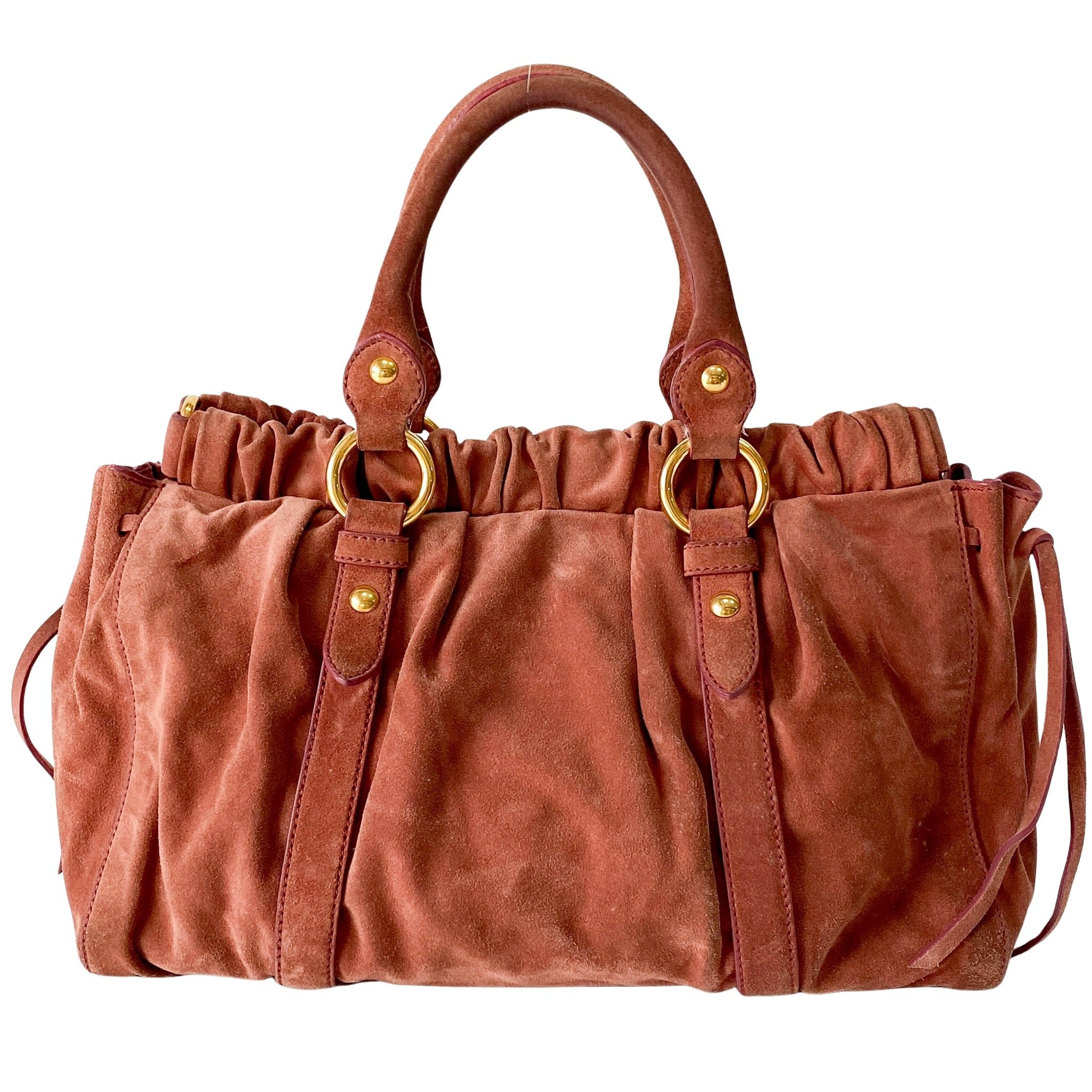 Vitello Bauletto Pink Suede Handle/Shoulder Bag