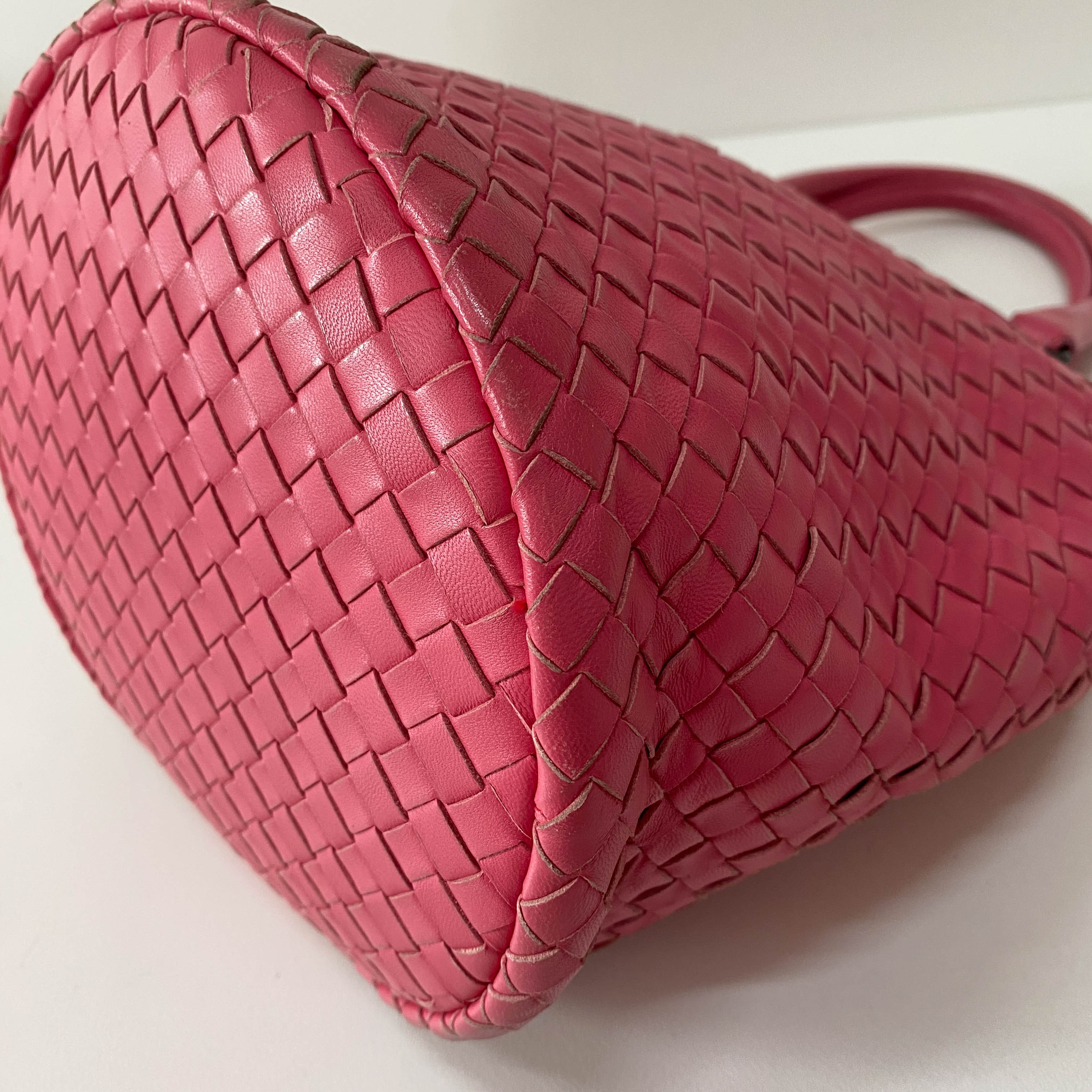 Intrecciato Pink Leather Bag