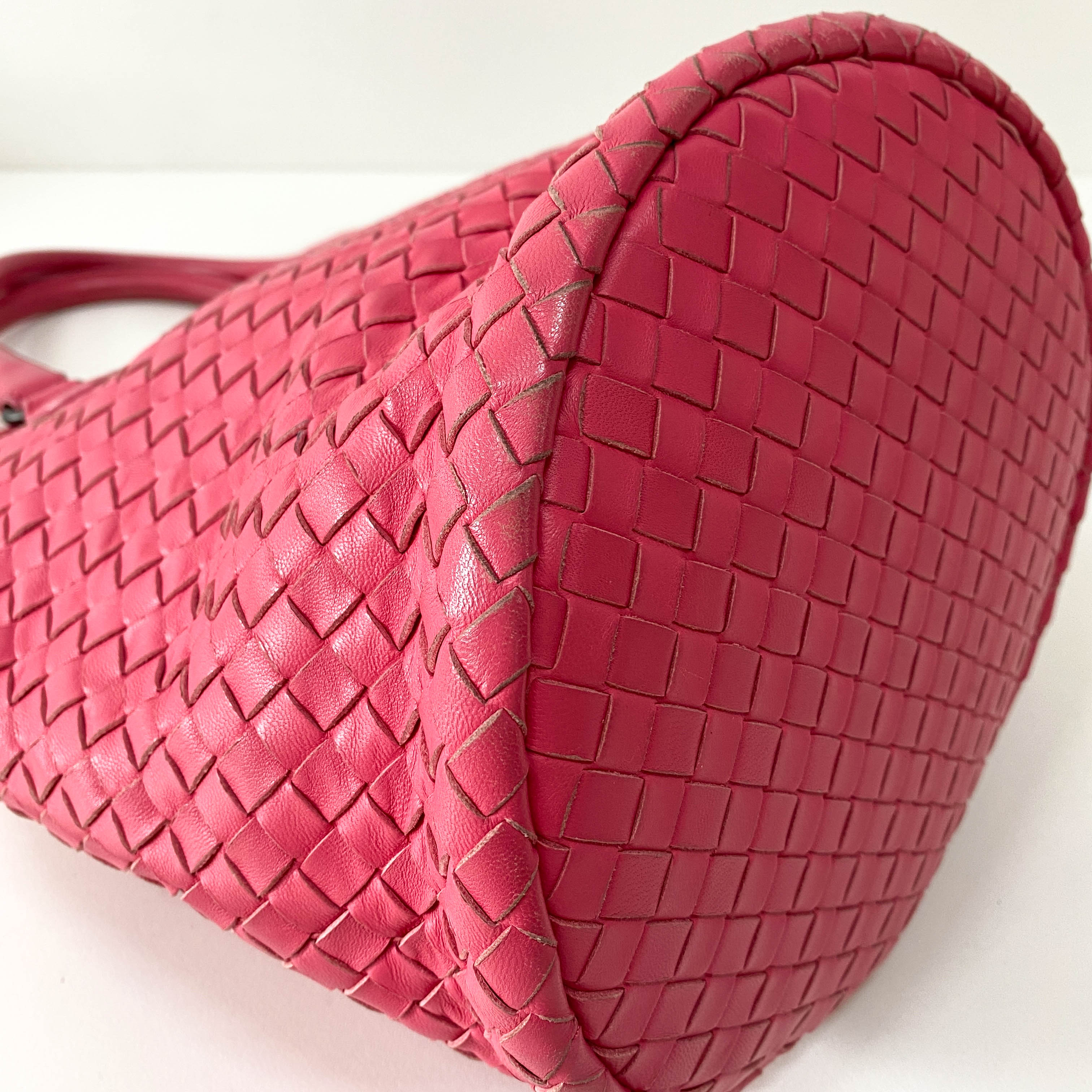 Intrecciato Pink Leather Bag