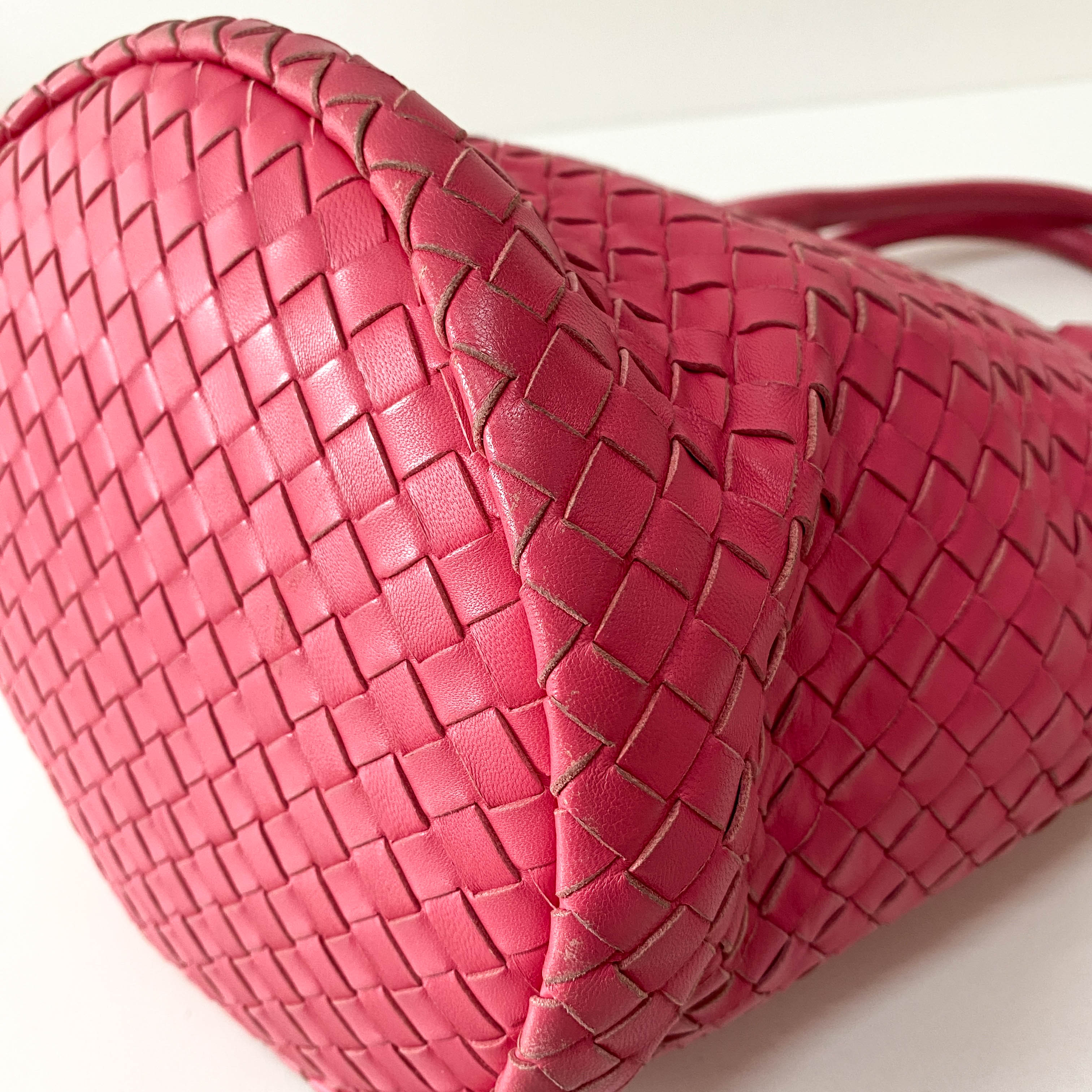 Intrecciato Pink Leather Bag