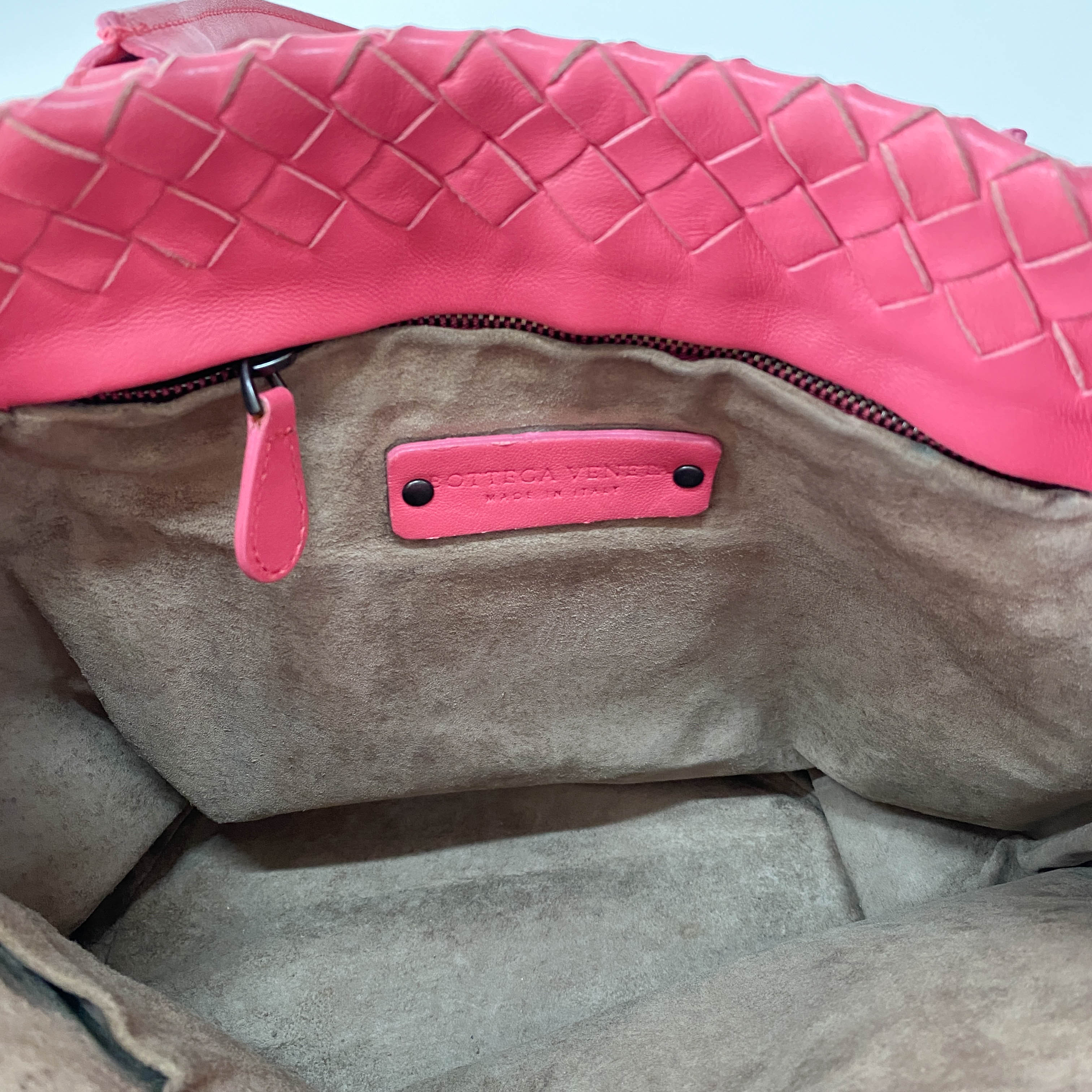 Intrecciato Pink Leather Bag