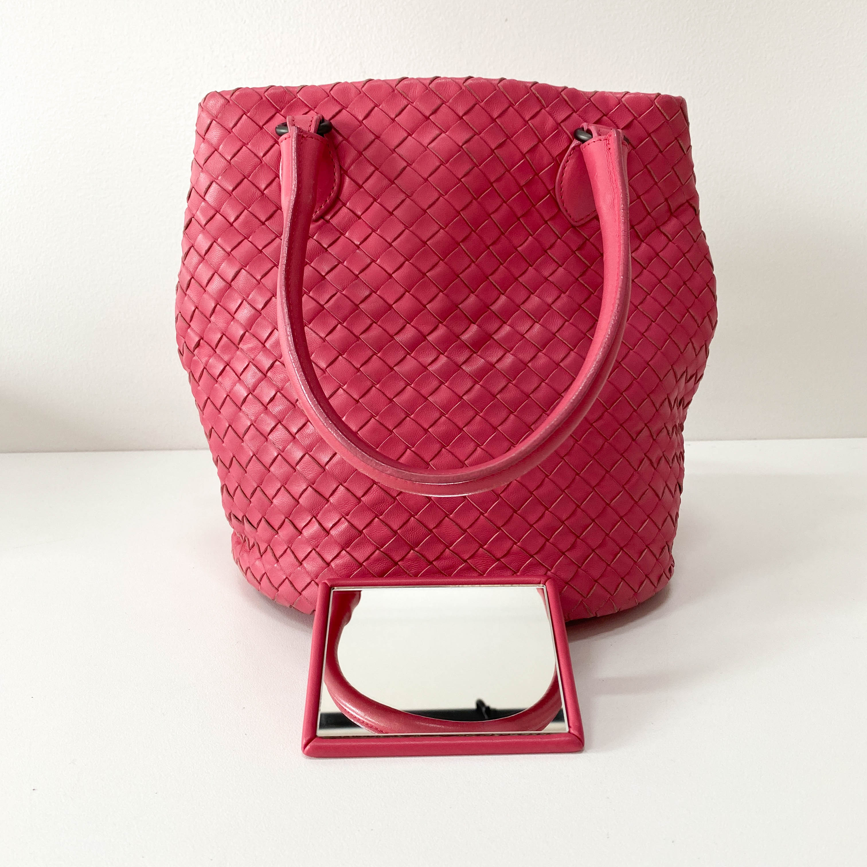 Intrecciato Pink Leather Bag