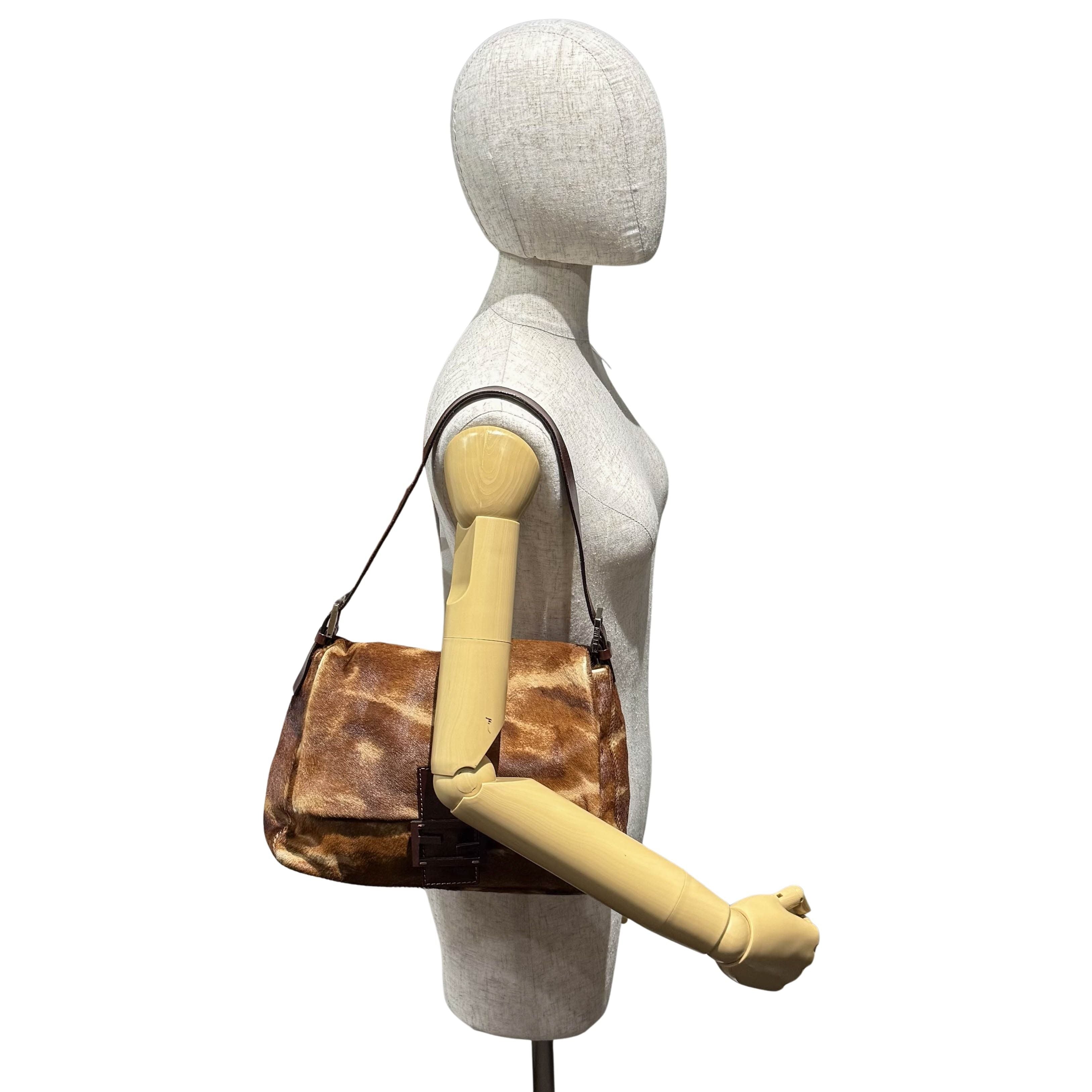 Baguette Brown Pony Hair Shoulder Bag