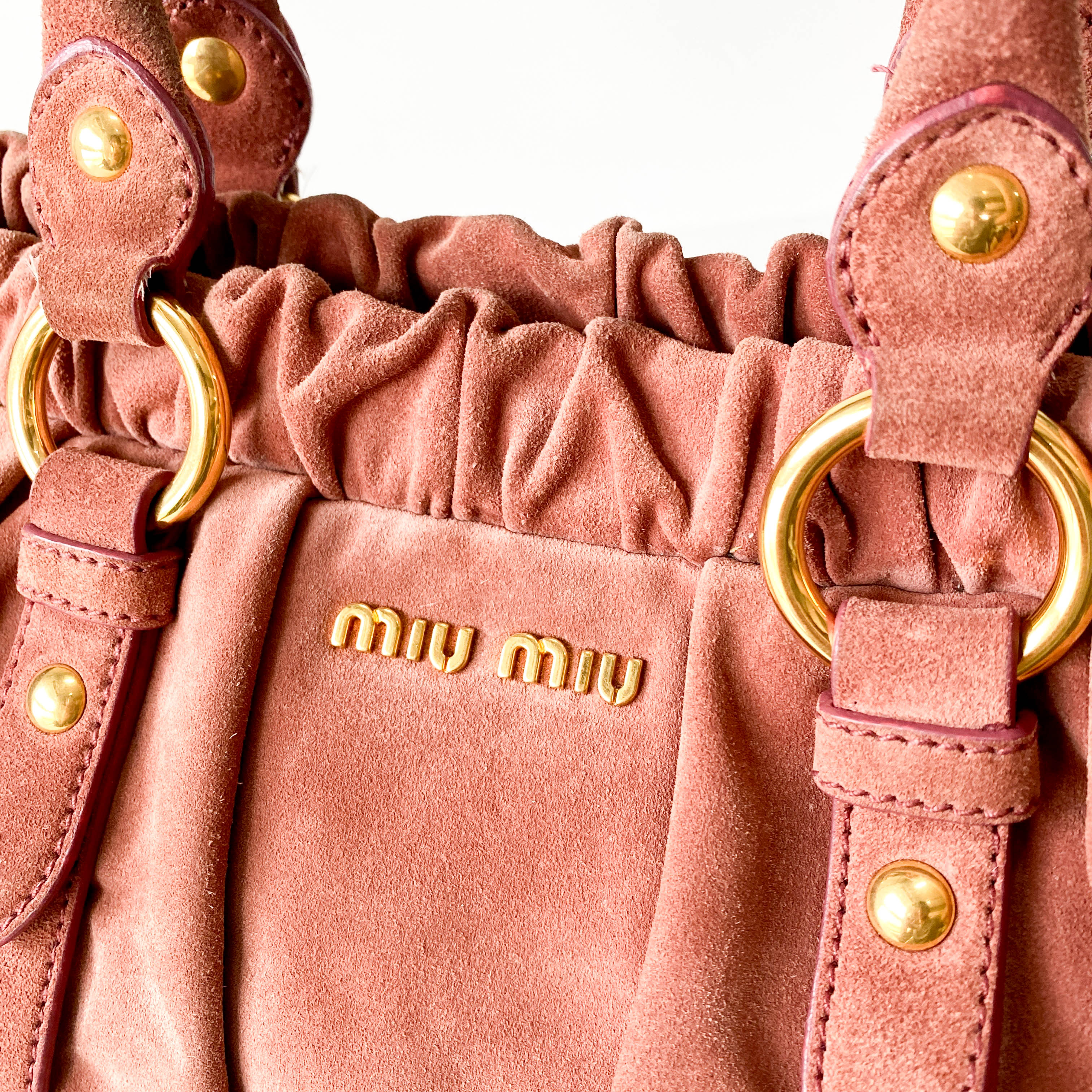 Vitello Bauletto Pink Suede Handle/Shoulder Bag