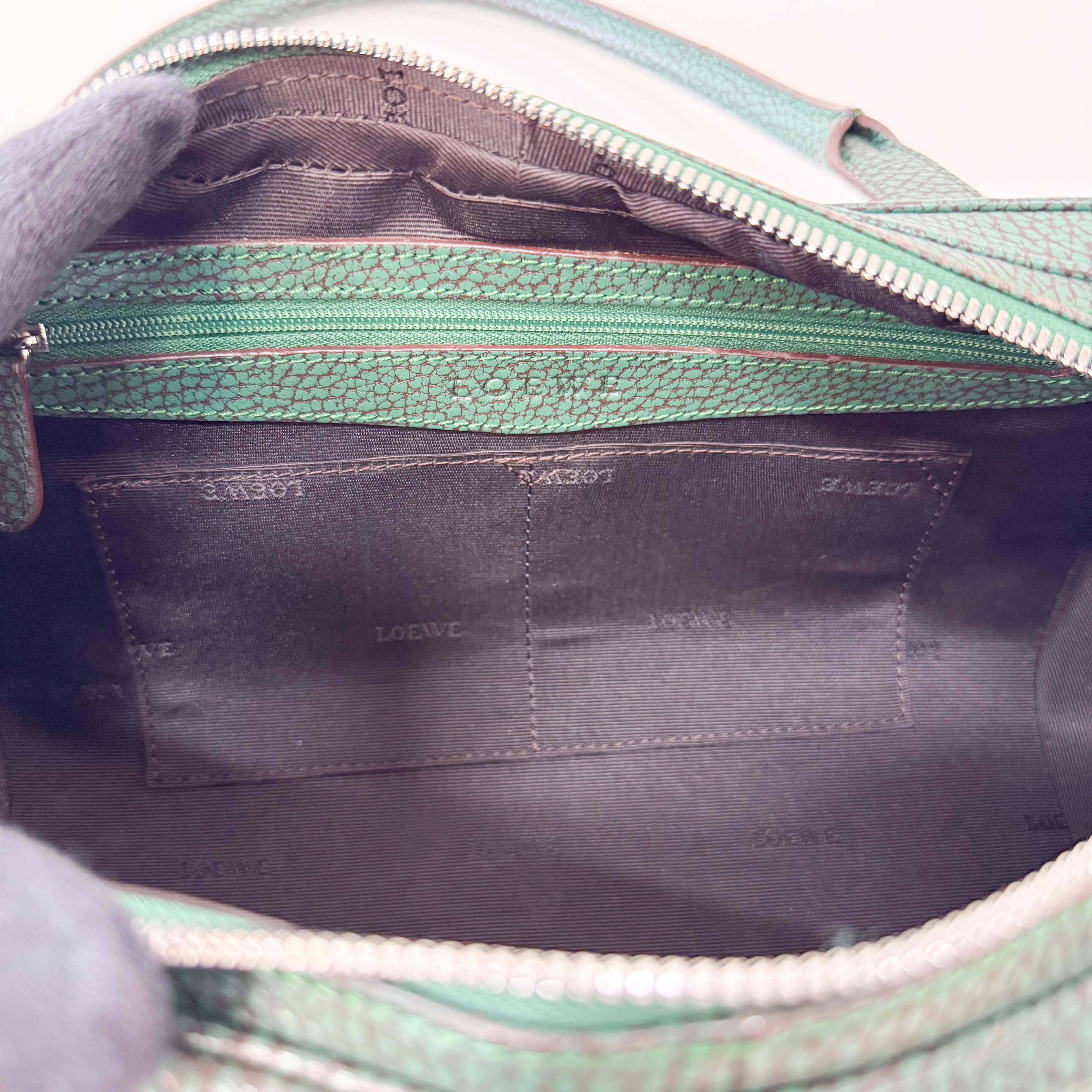 Green Leather Top Handle Bag