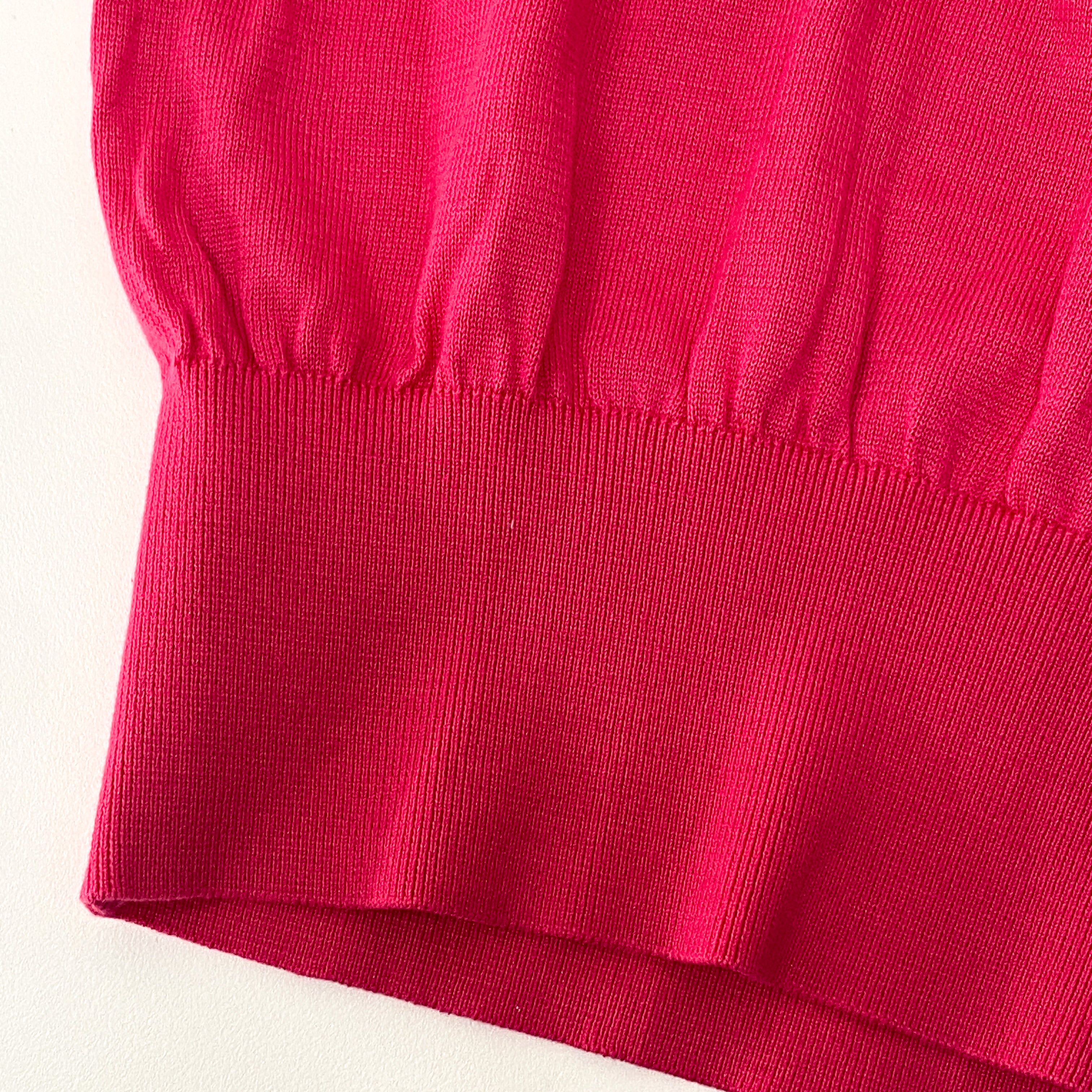 Short Sleeve Cotton Pink Logo Knit T-shirt