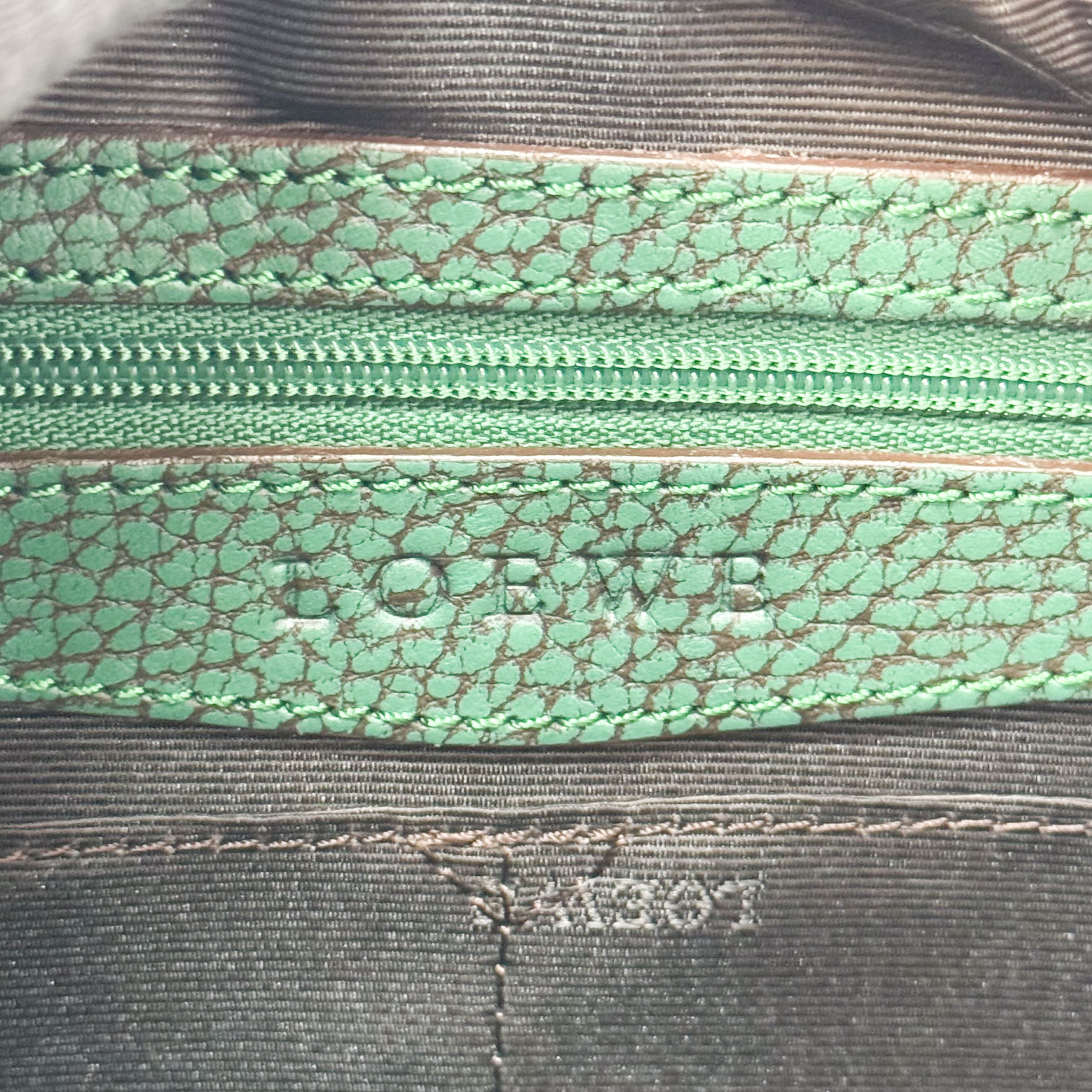 Green Leather Top Handle Bag