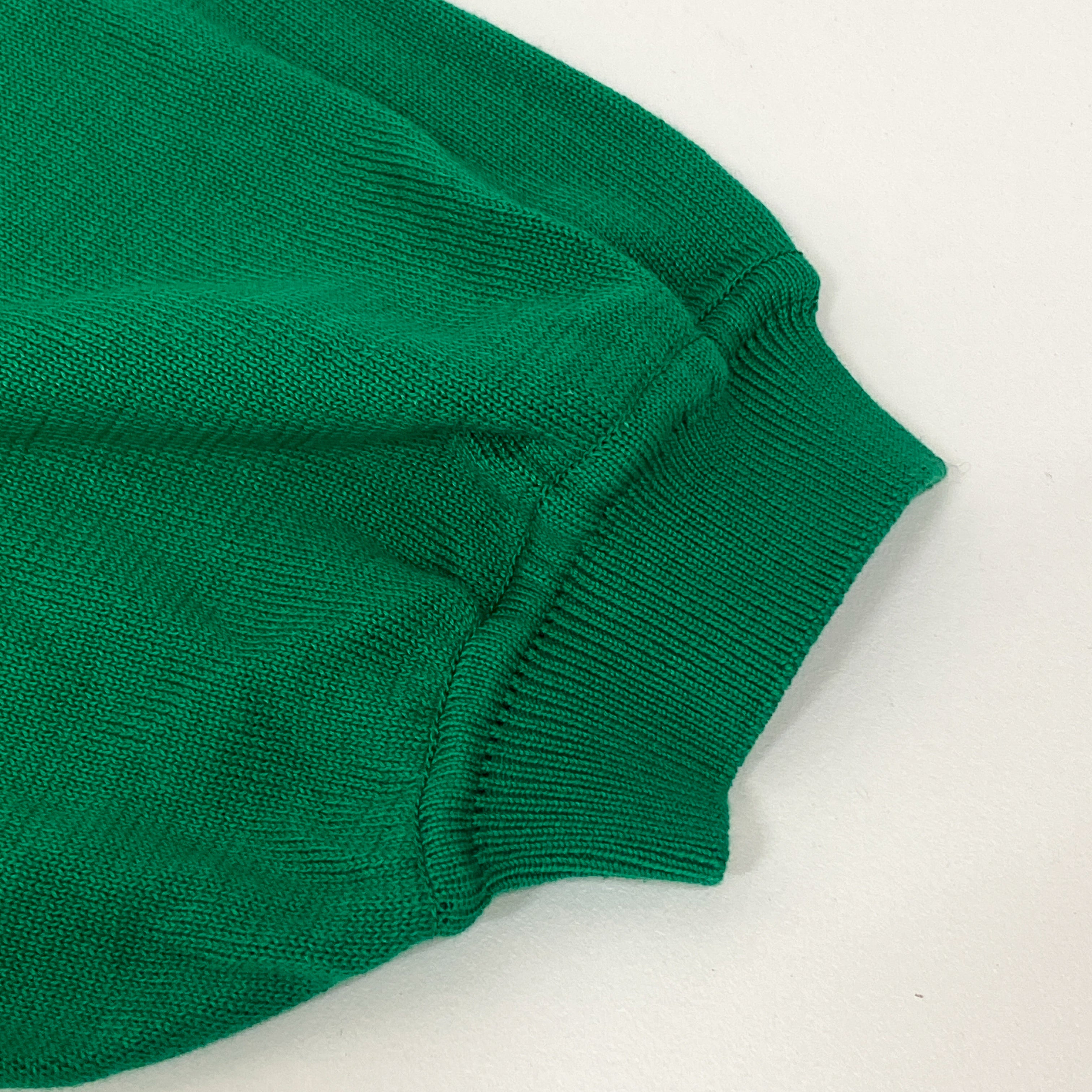 Short Sleeve Cotton Green Logo Knit T-shirt