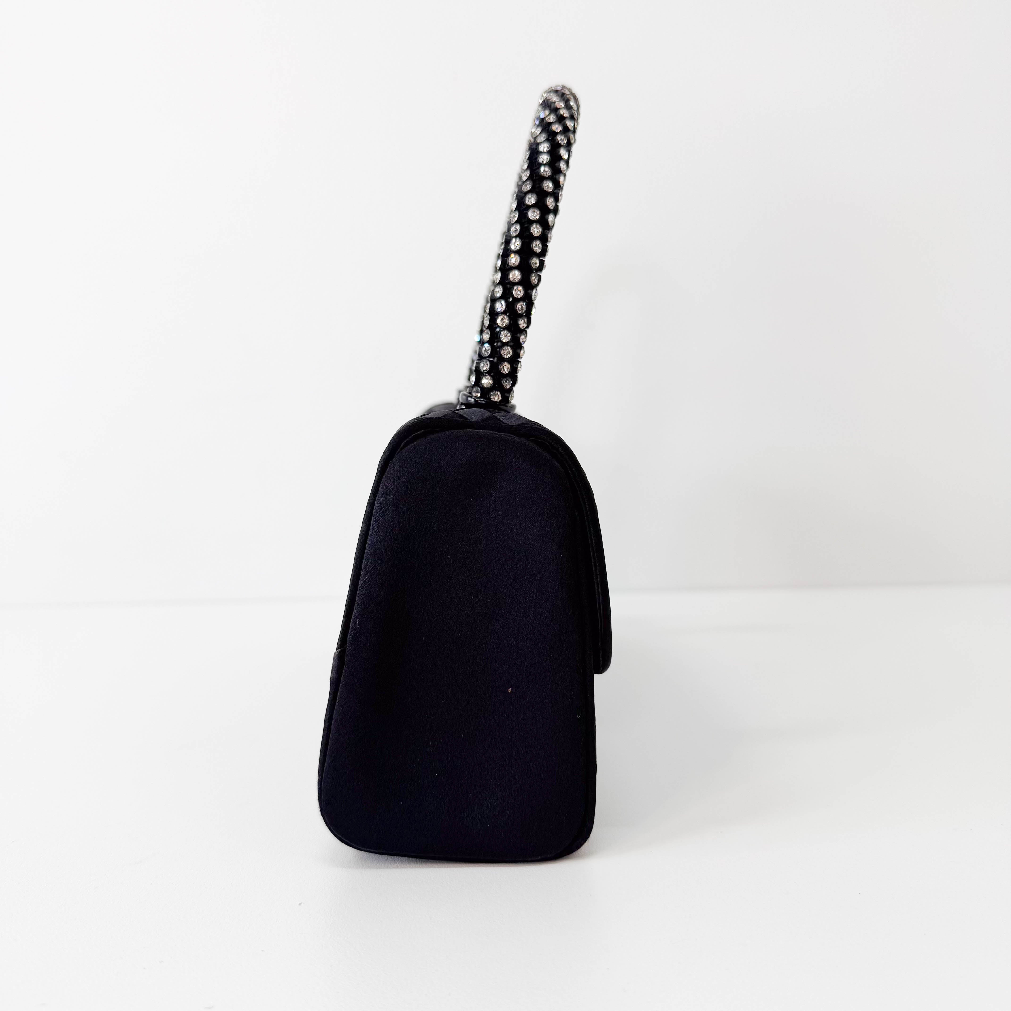 Vintage Satin Intrecciato Black Hand bag