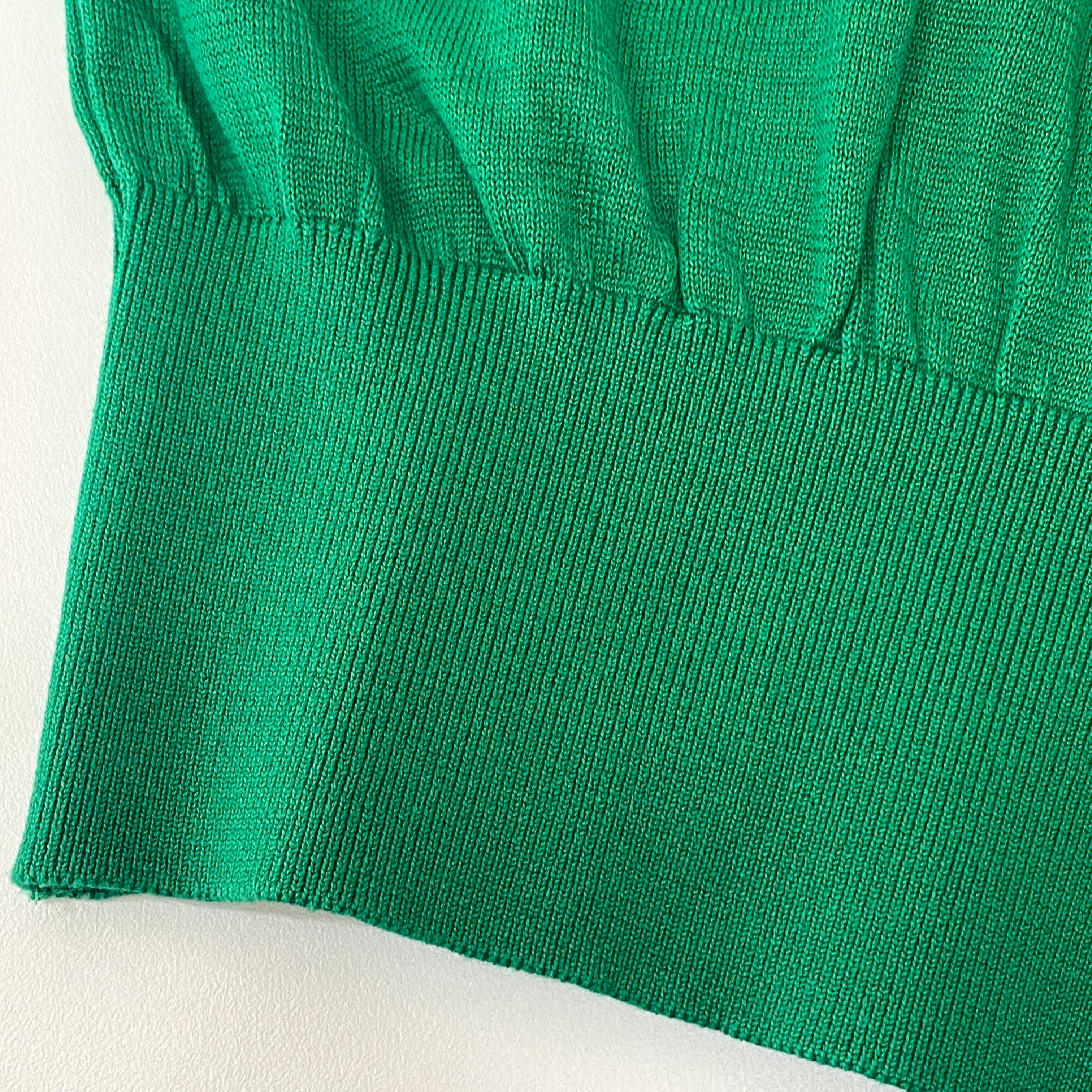 Short Sleeve Cotton Green Logo Knit T-shirt