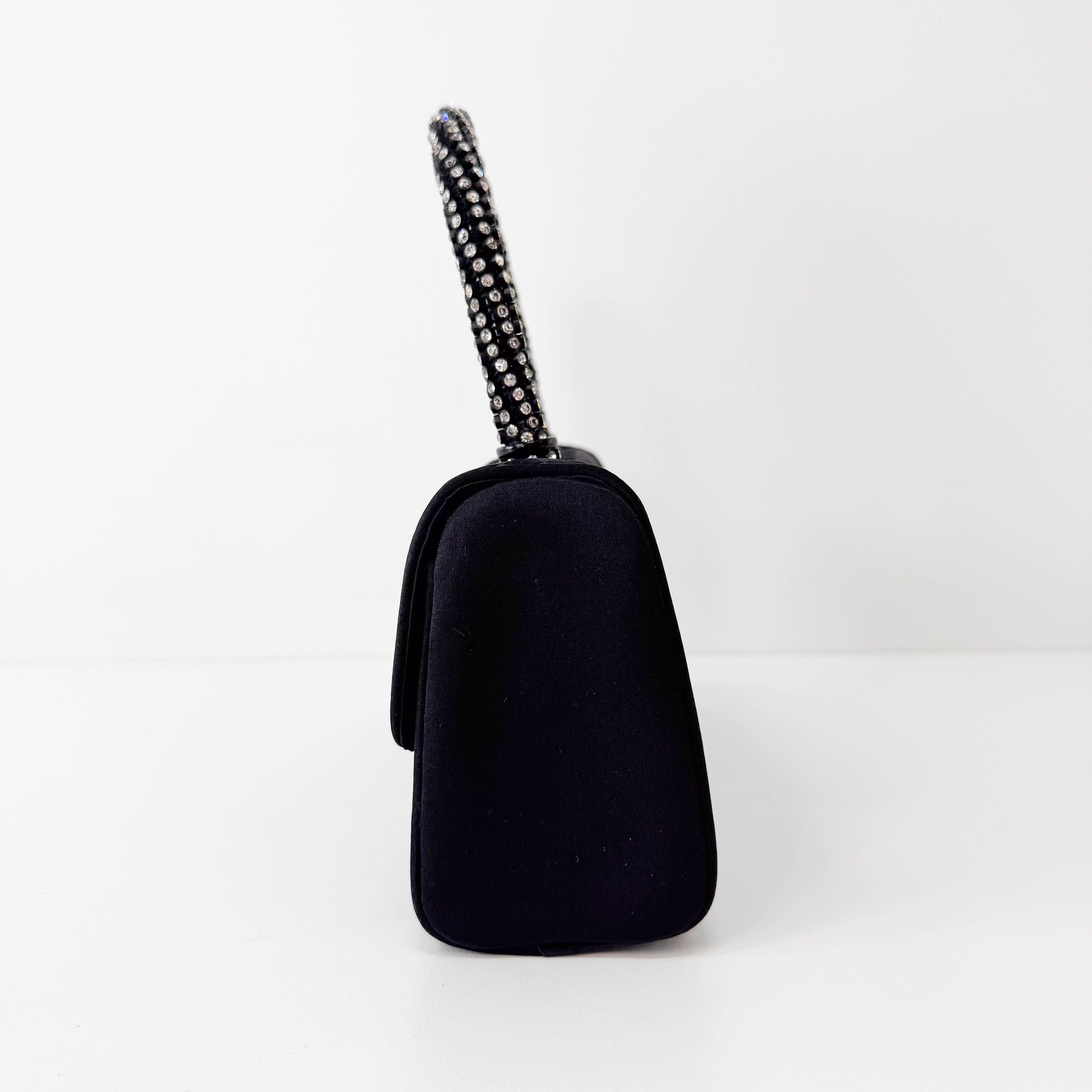 Vintage Satin Intrecciato Black Hand bag