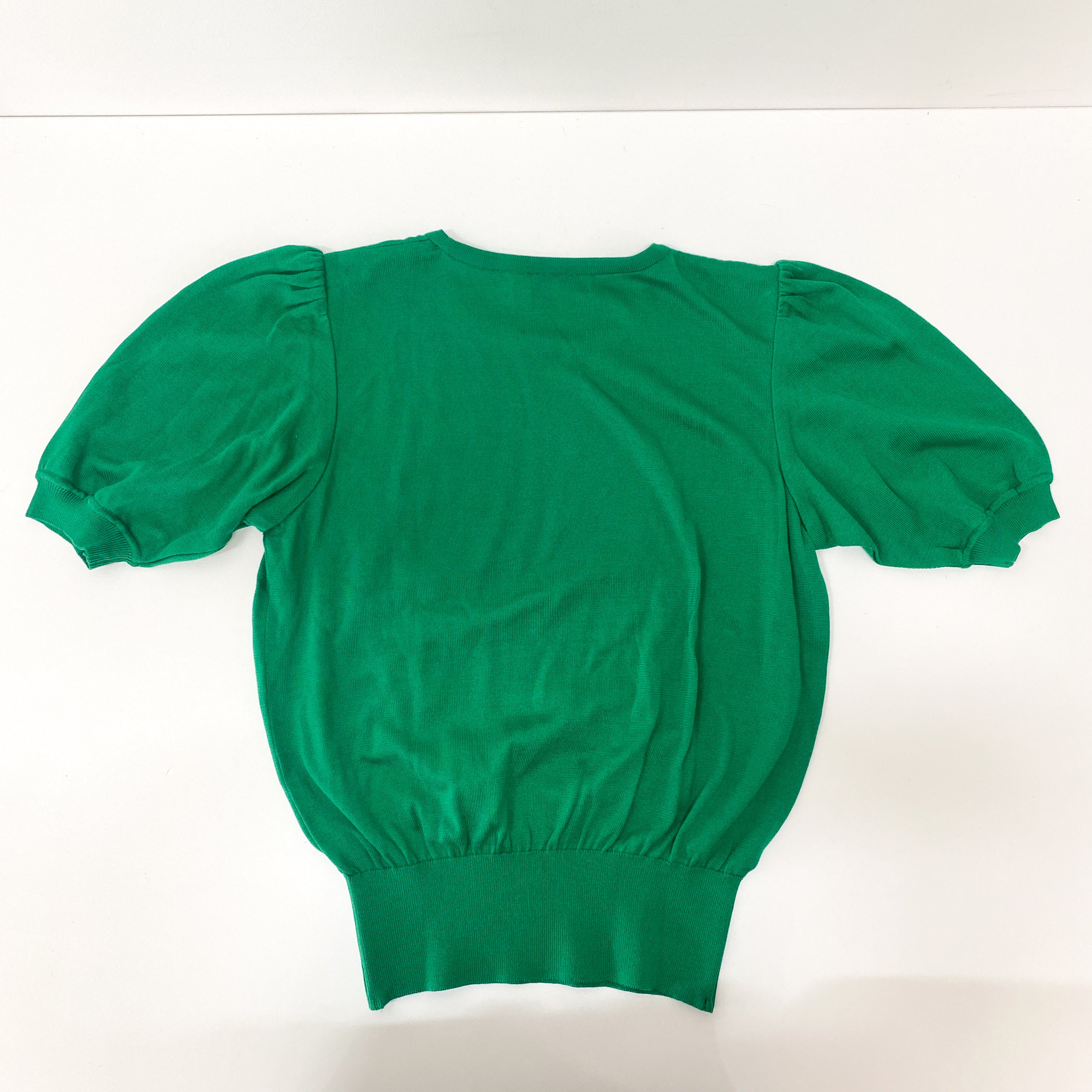 Short Sleeve Cotton Green Logo Knit T-shirt
