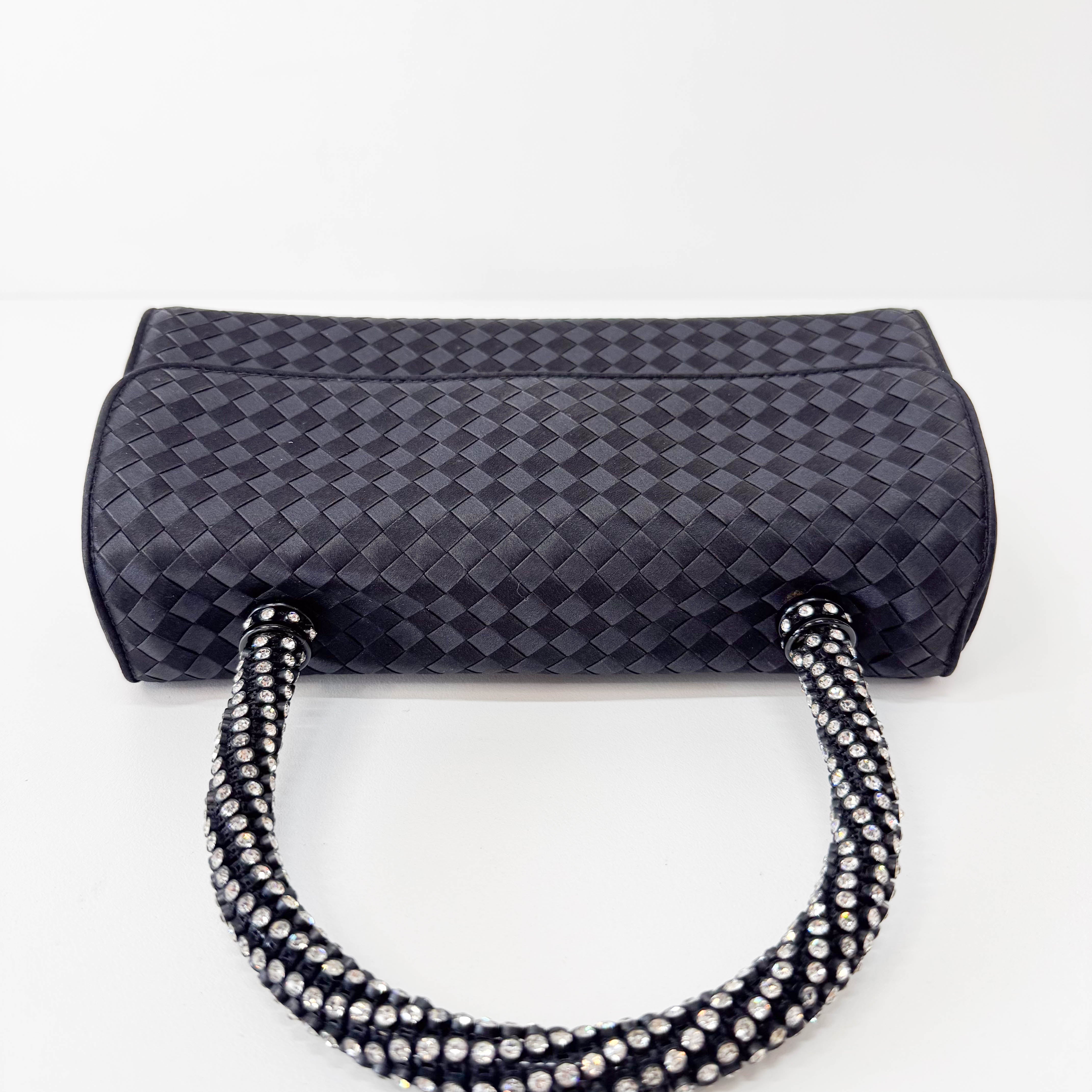 Vintage Satin Intrecciato Black Hand bag
