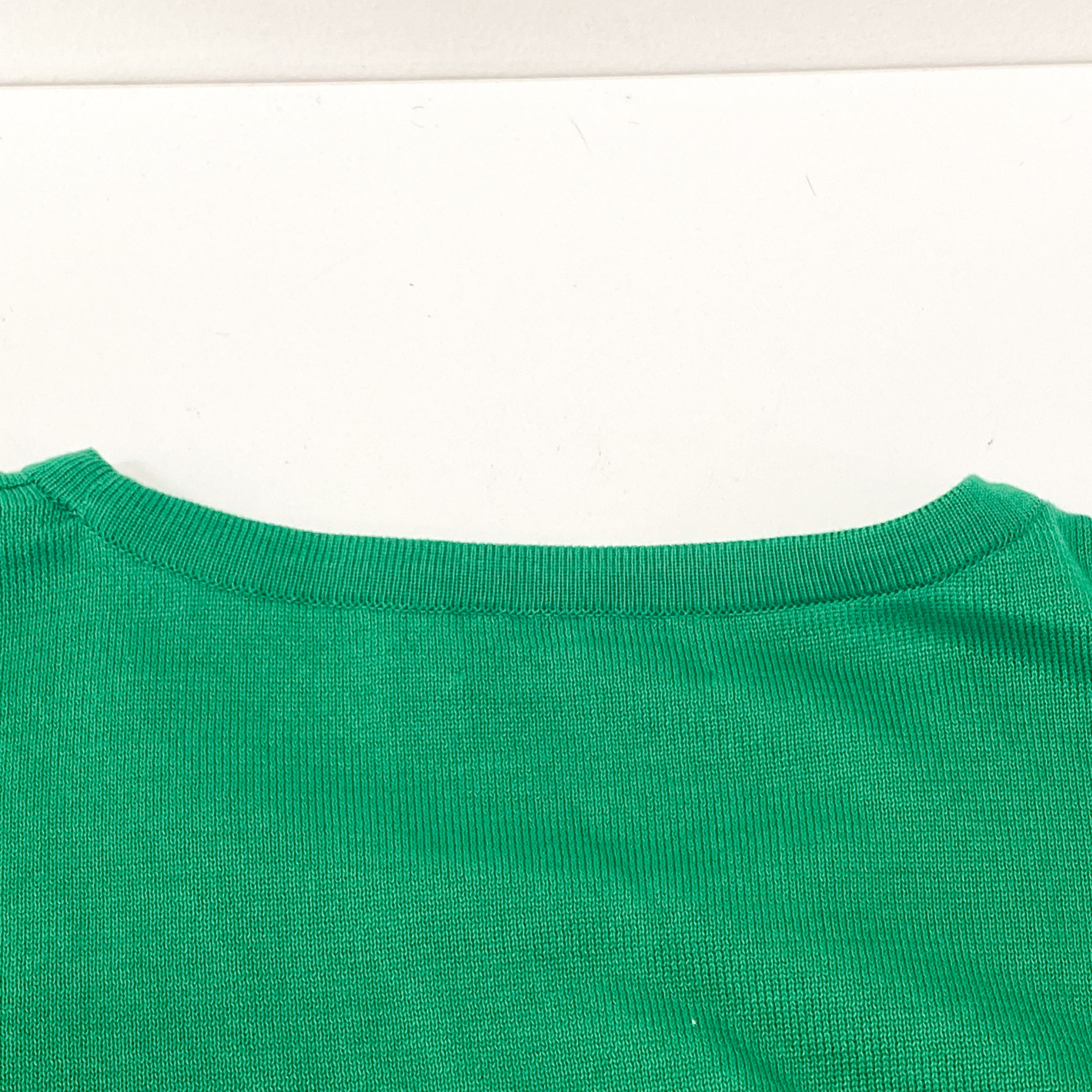 Short Sleeve Cotton Green Logo Knit T-shirt